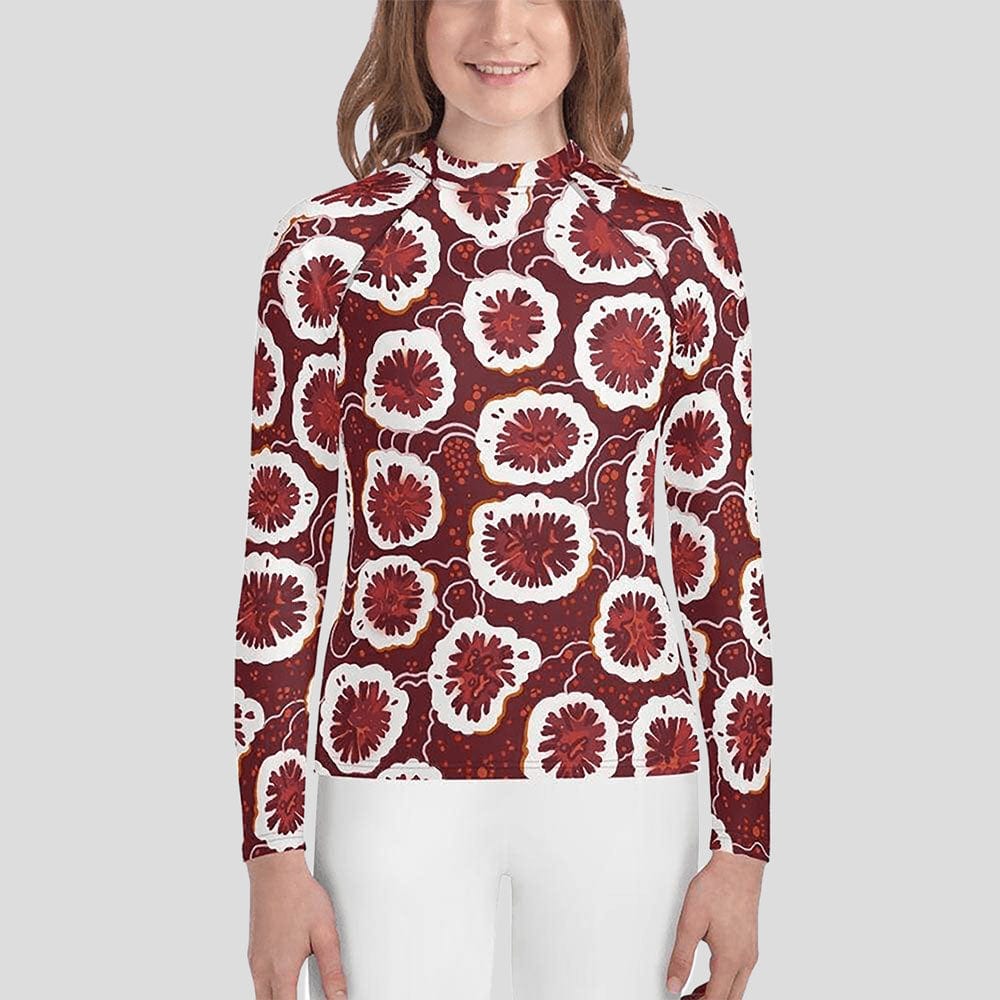 Coral Cross Section Youth Rash Guard (POD)