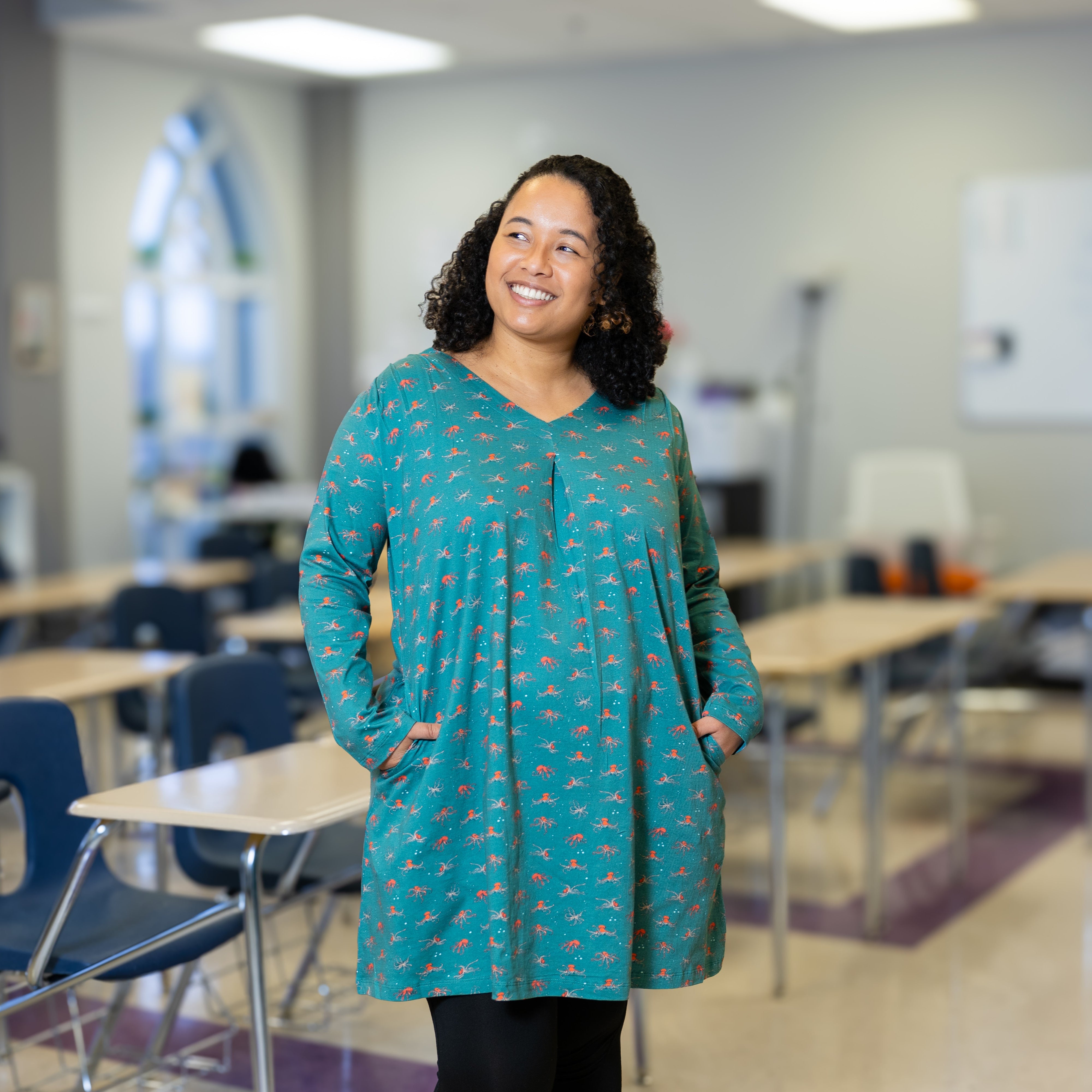 Dancing Octopus Long Sleeve Long Tunic