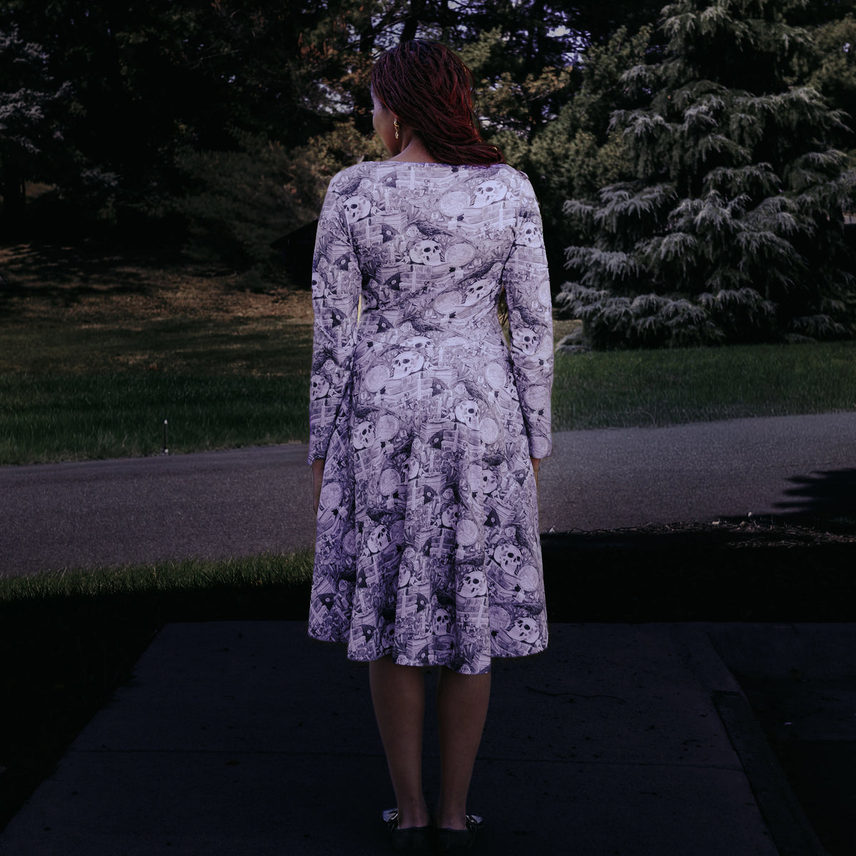 Dark Academia Twirl Dress with Pockets