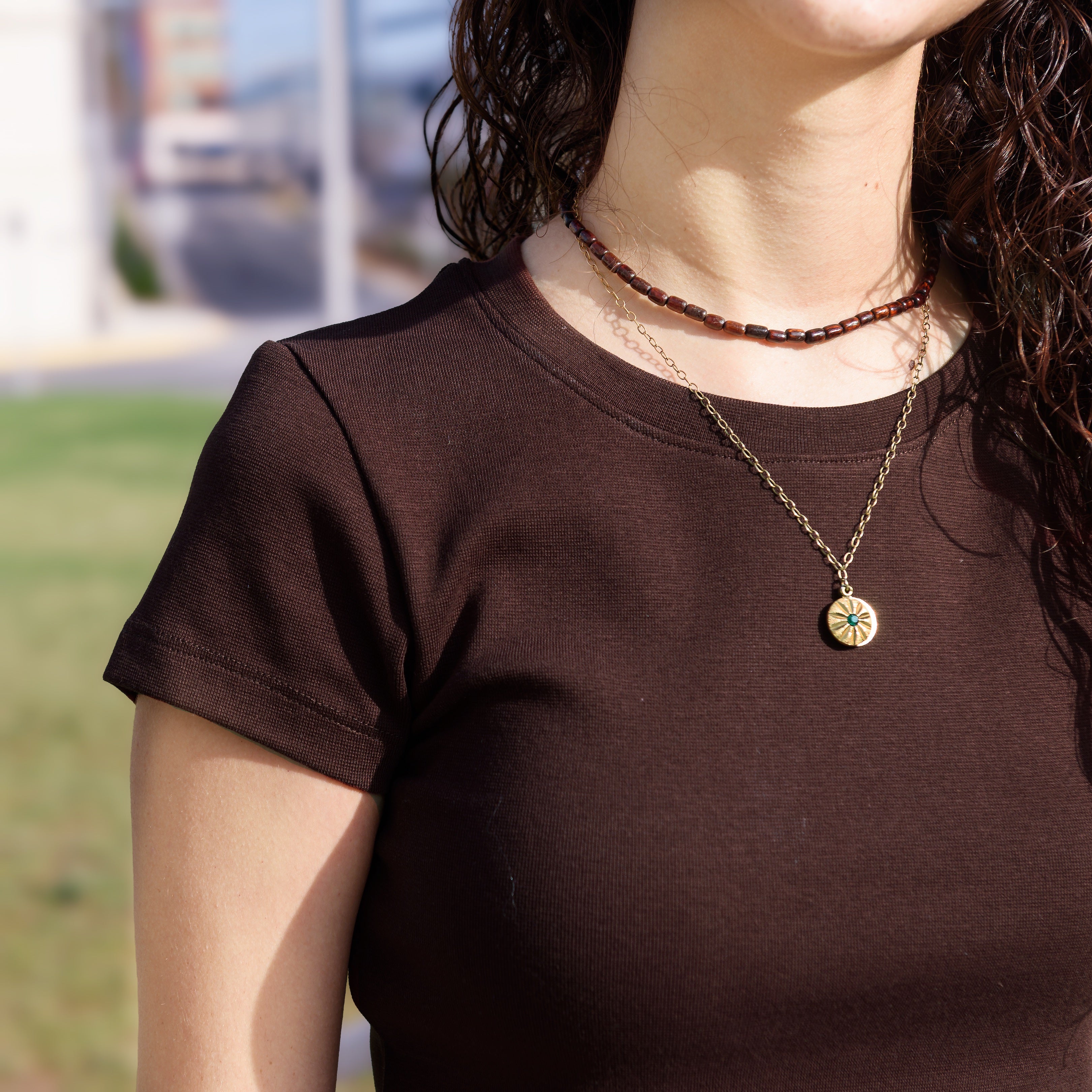 Brown Juniors Crop Top