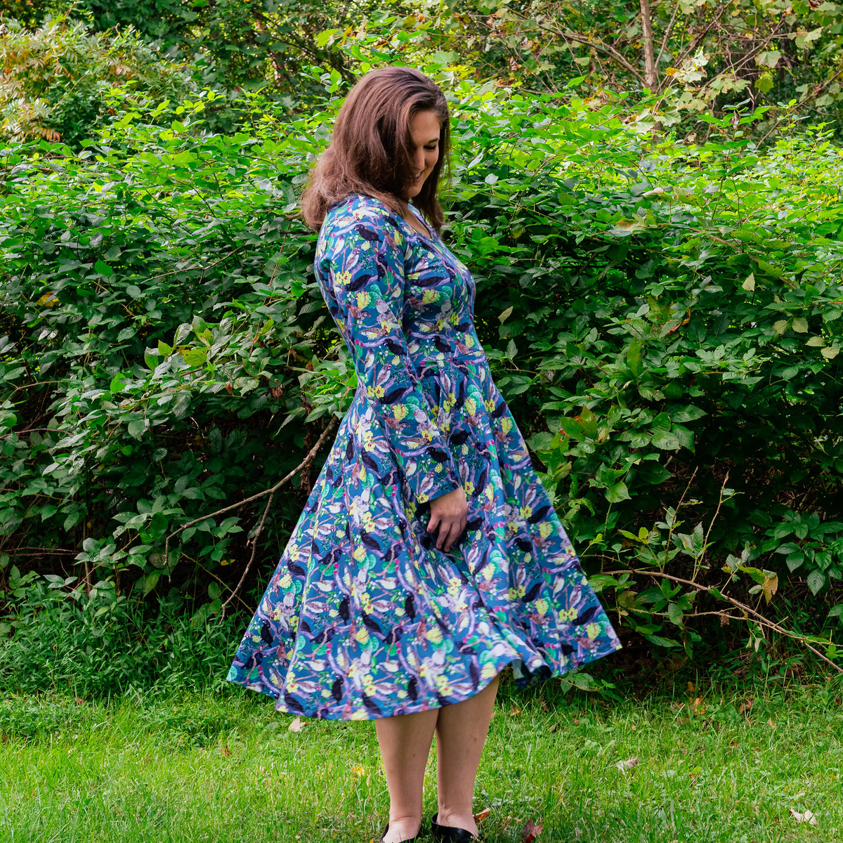 Darwin's Finches Twirl Dress with Pockets