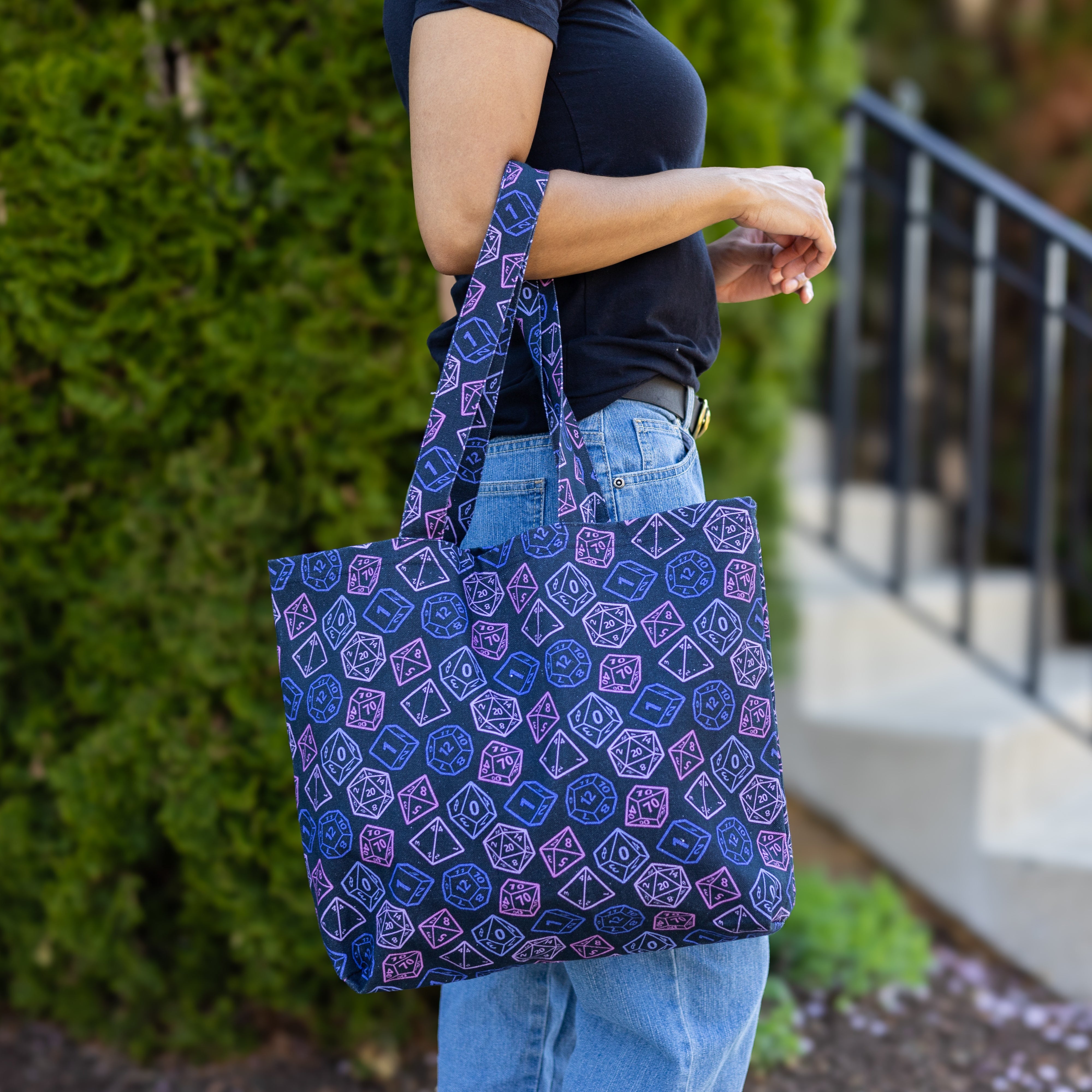 Purple Dice Tote Bag