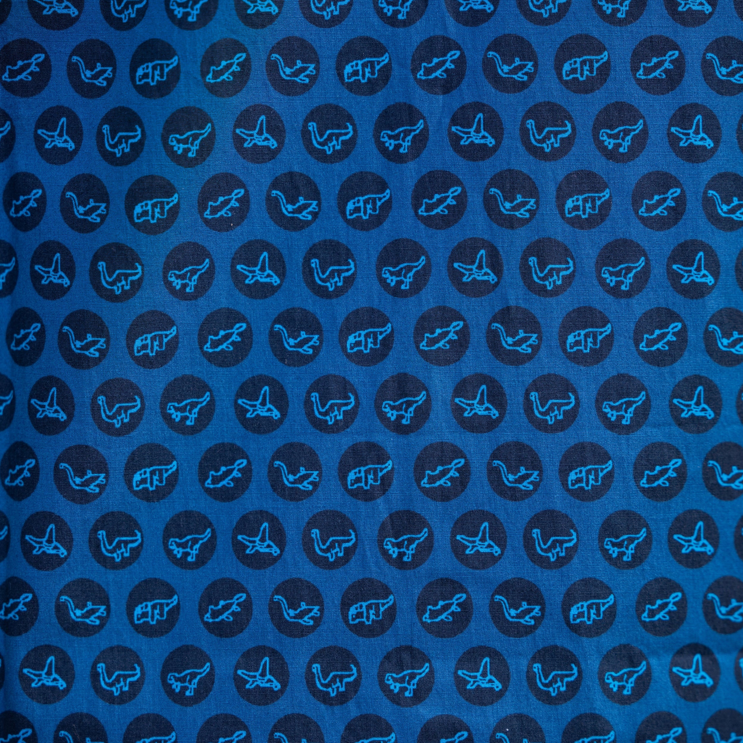 Dinosaur Polka Dots Short Sleeves Button-Up Shirt