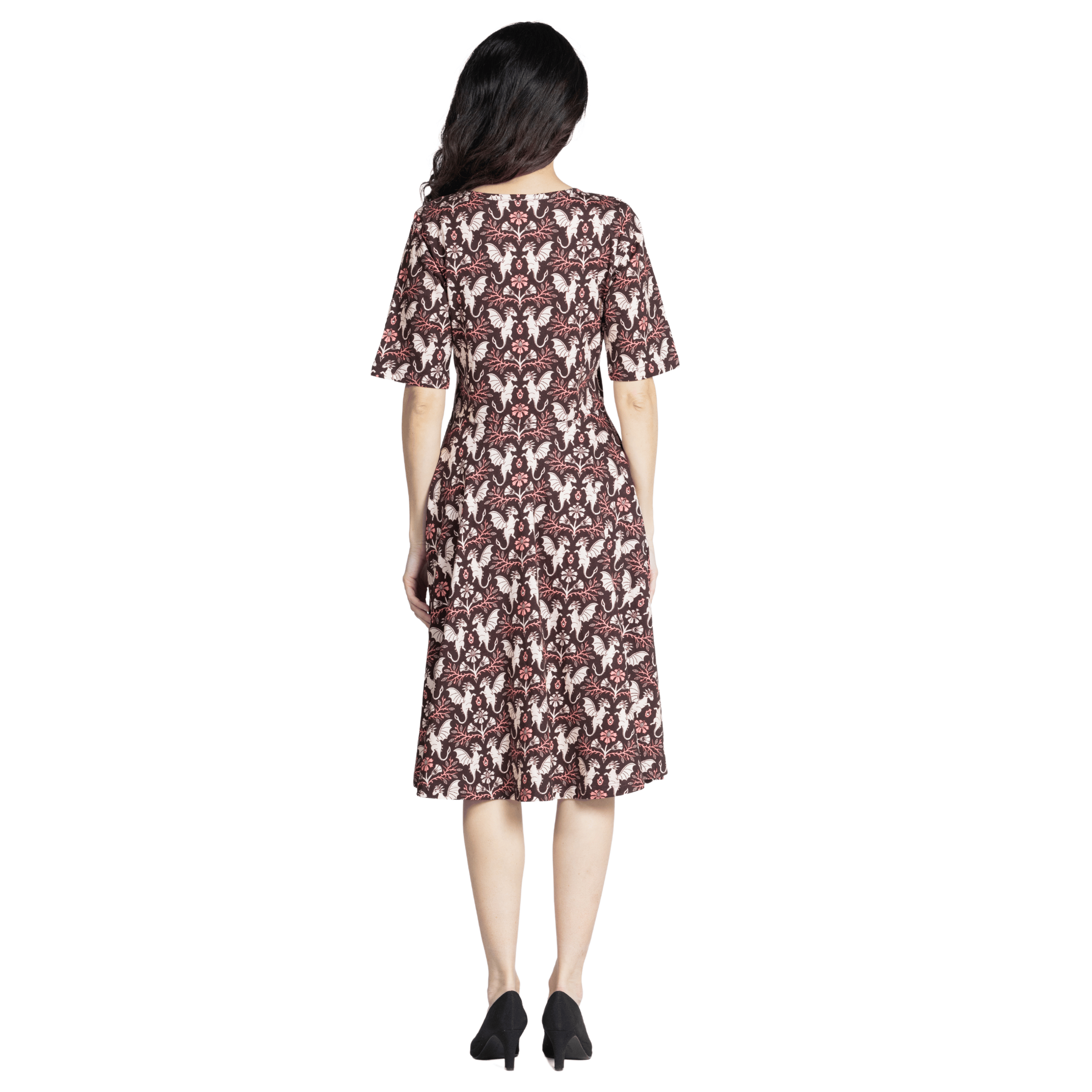 Dragons Damask Ruby Twirl Dress