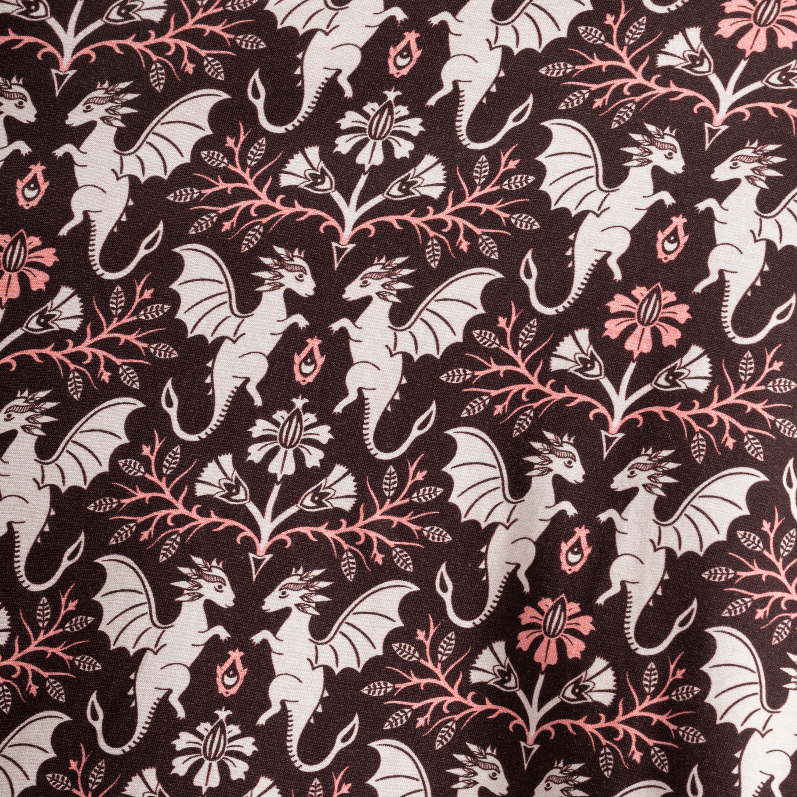 Dragons Damask Ruby Kids T-Shirt