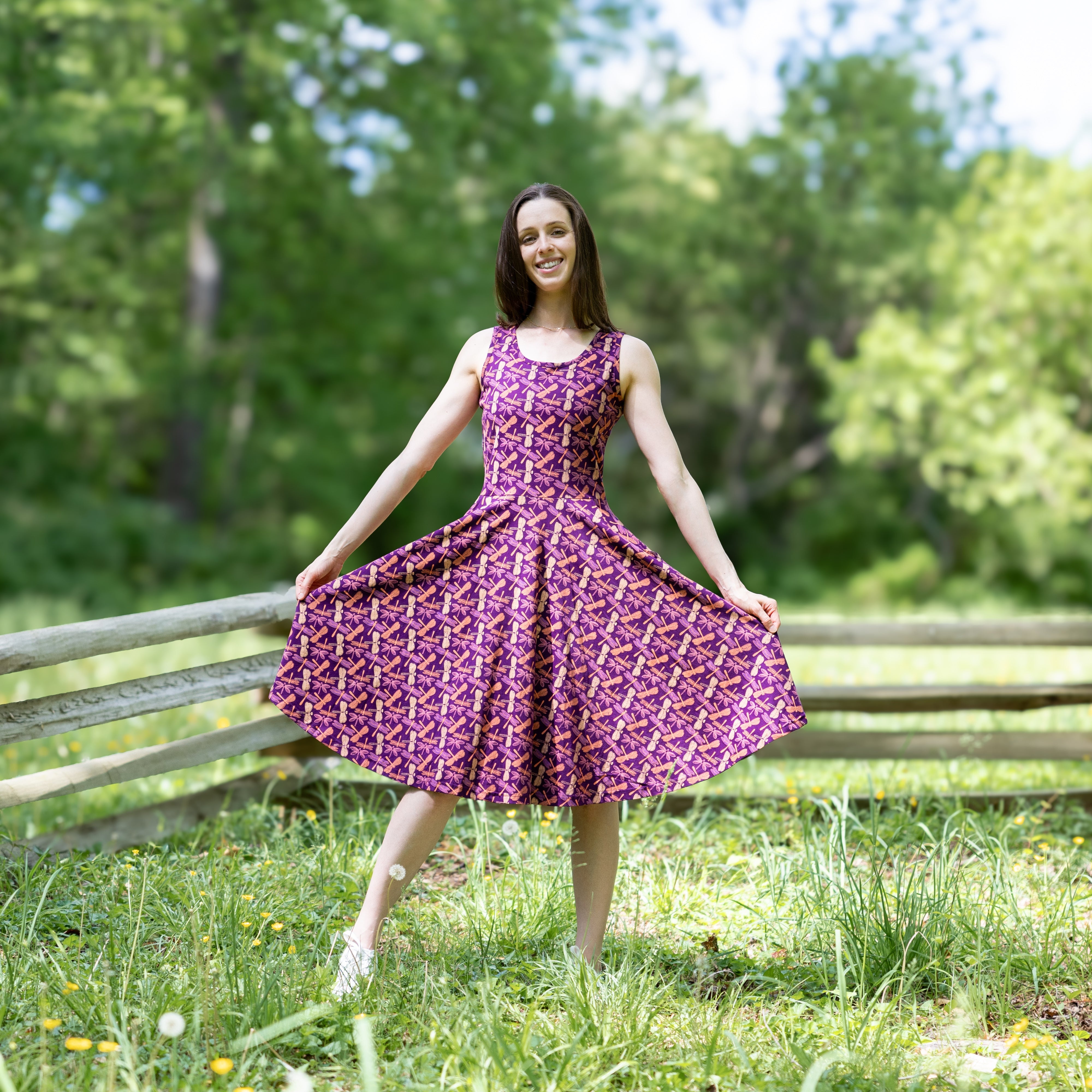 Dragonfly Sleeveless Twirl Dress
