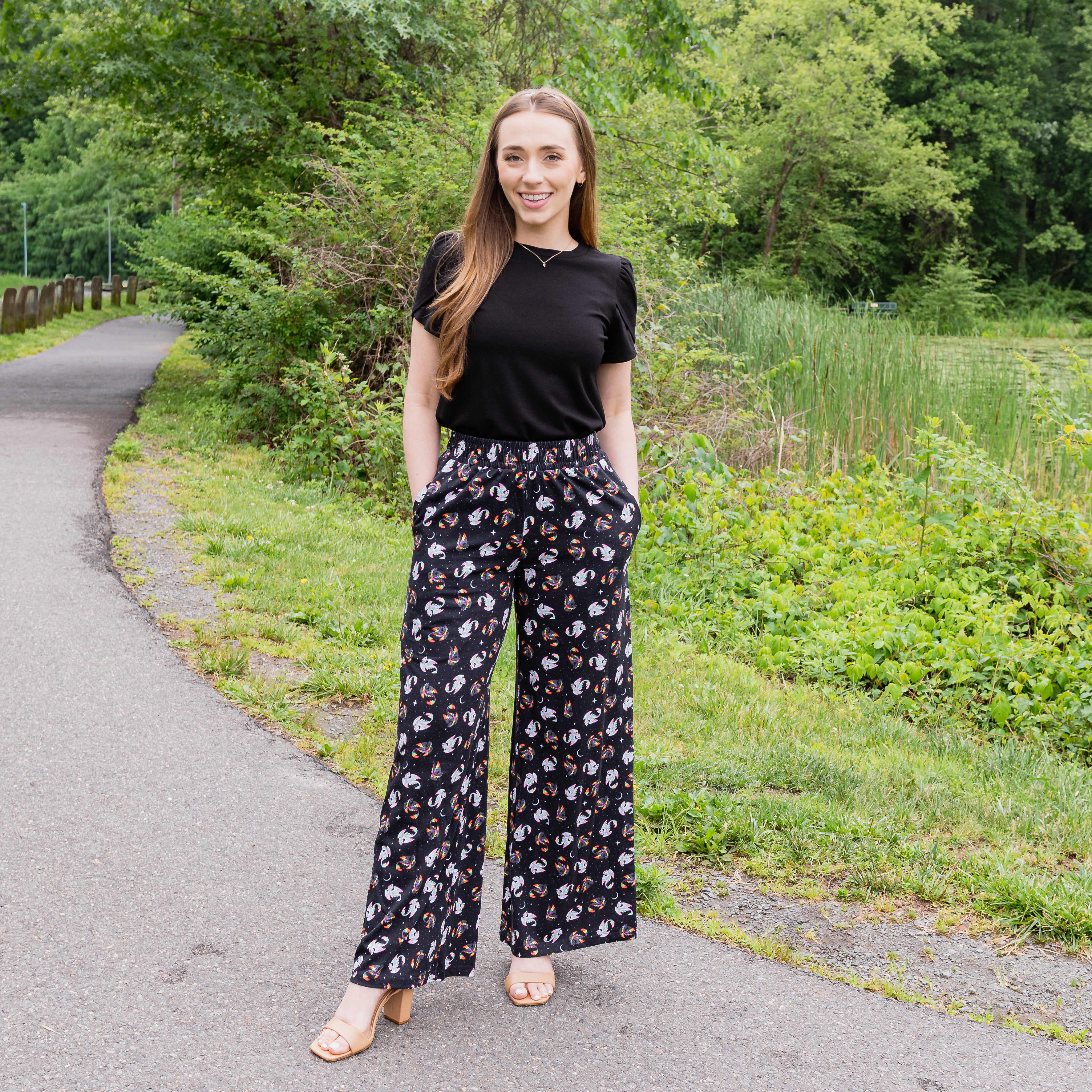 Dragons Zen & Harmony Palazzo Pants with Pockets