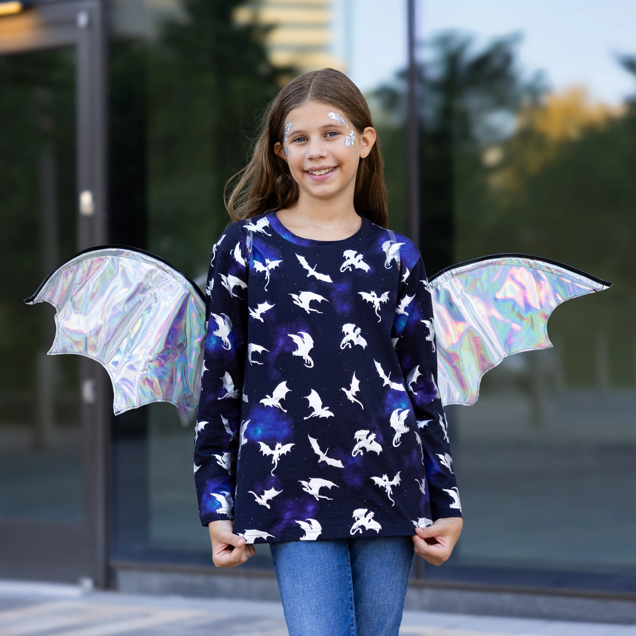 Dragons in Space Long Sleeve Kids T-Shirt