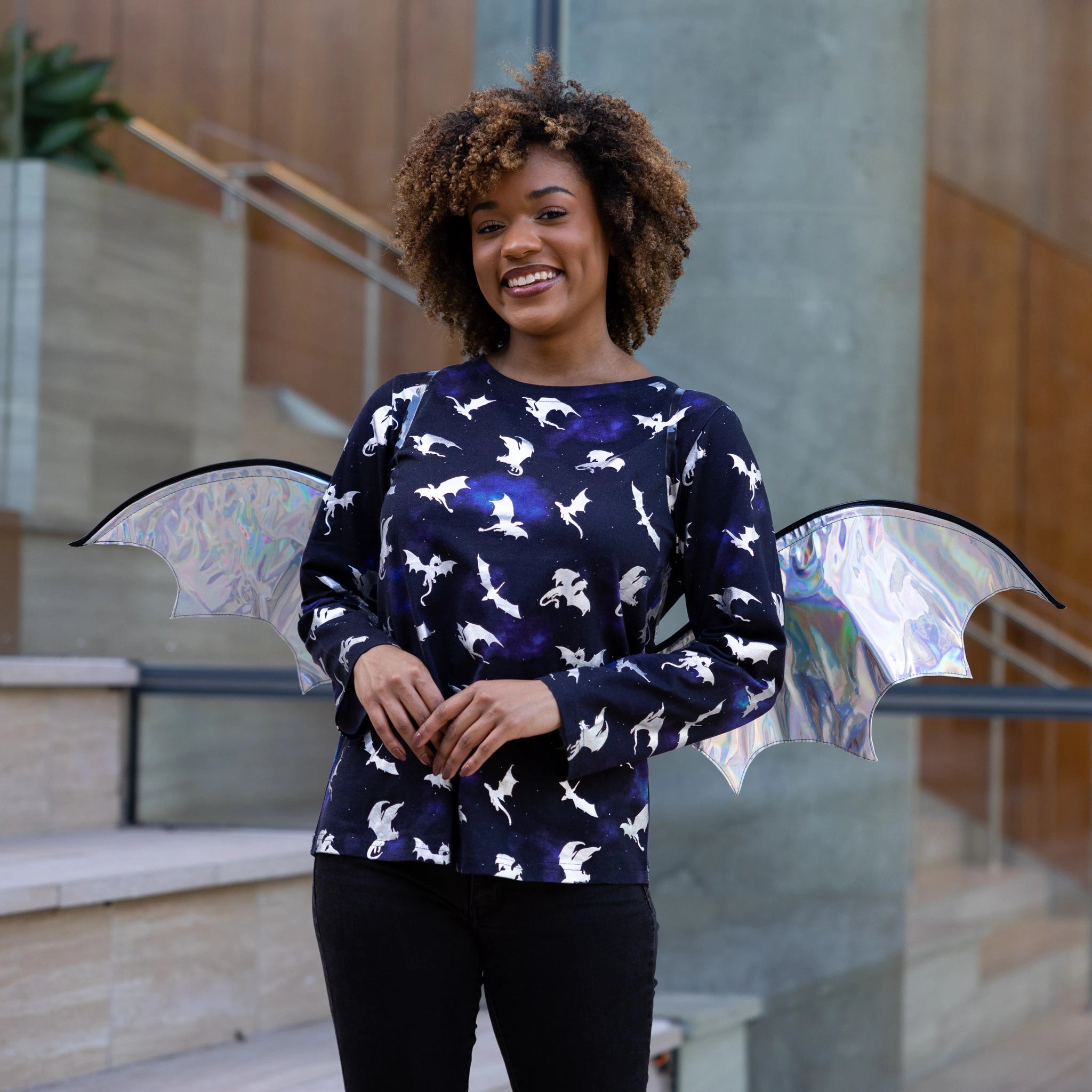 Dragons in Space Long Sleeve Tunic Top