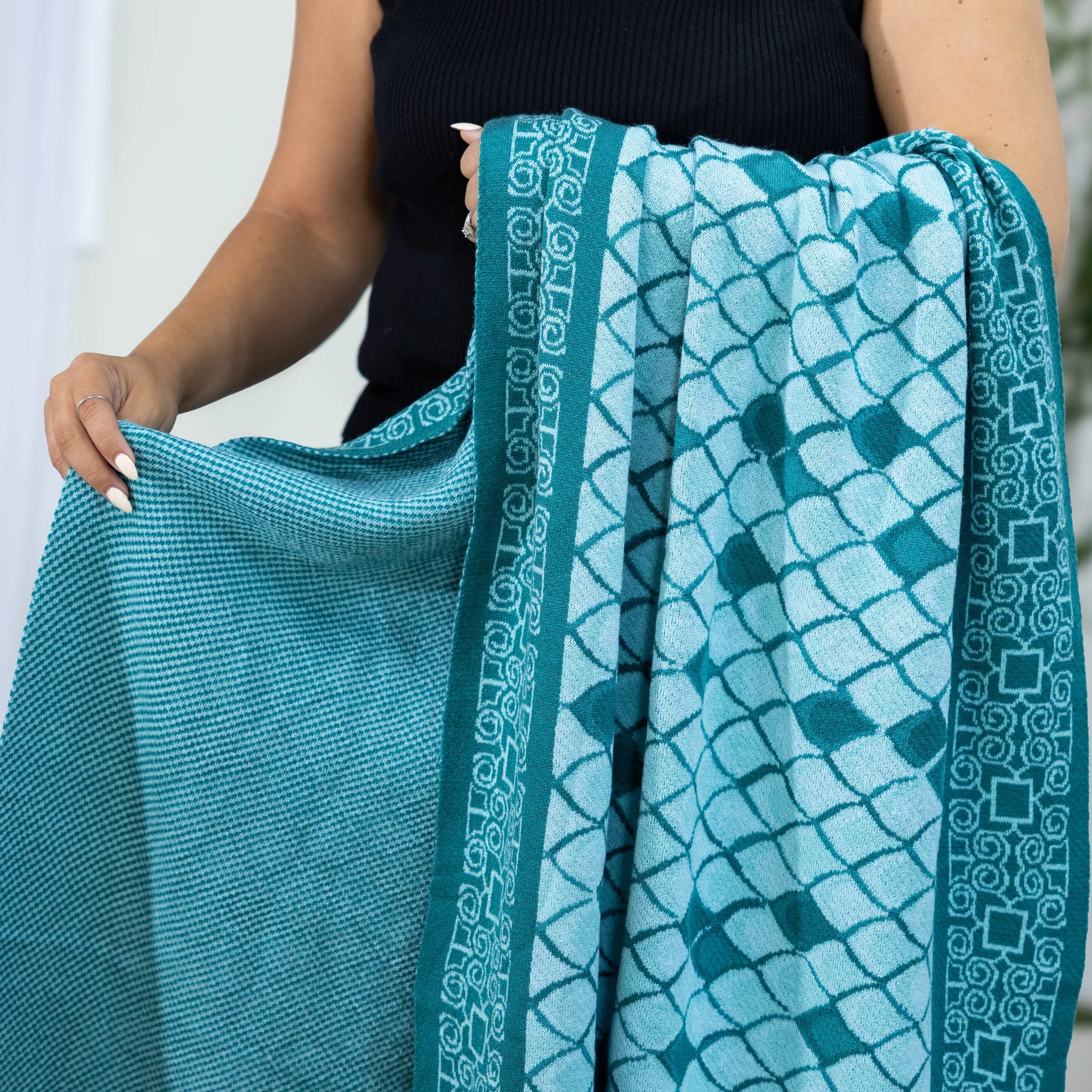 Teal Dragon Scales Shawl