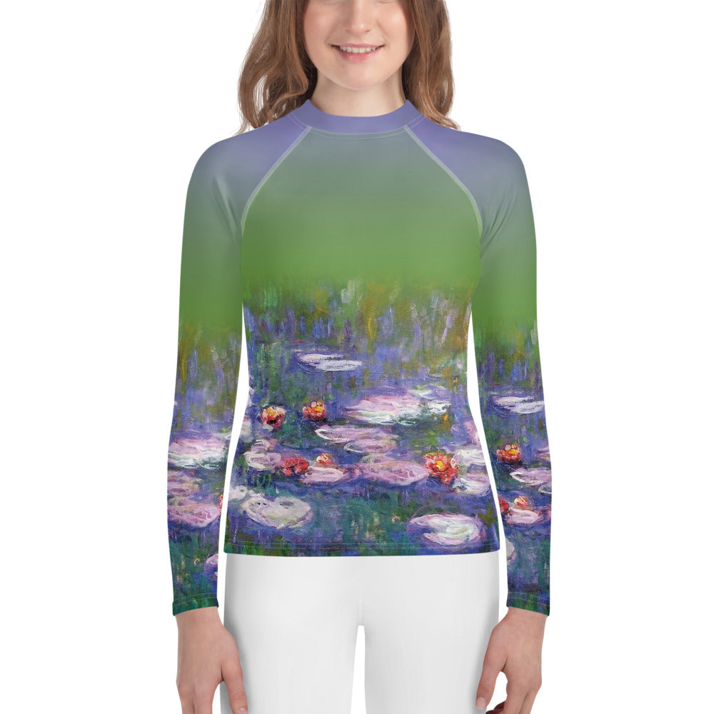 Monet's Water Lilies Youth Rash Guard (POD)