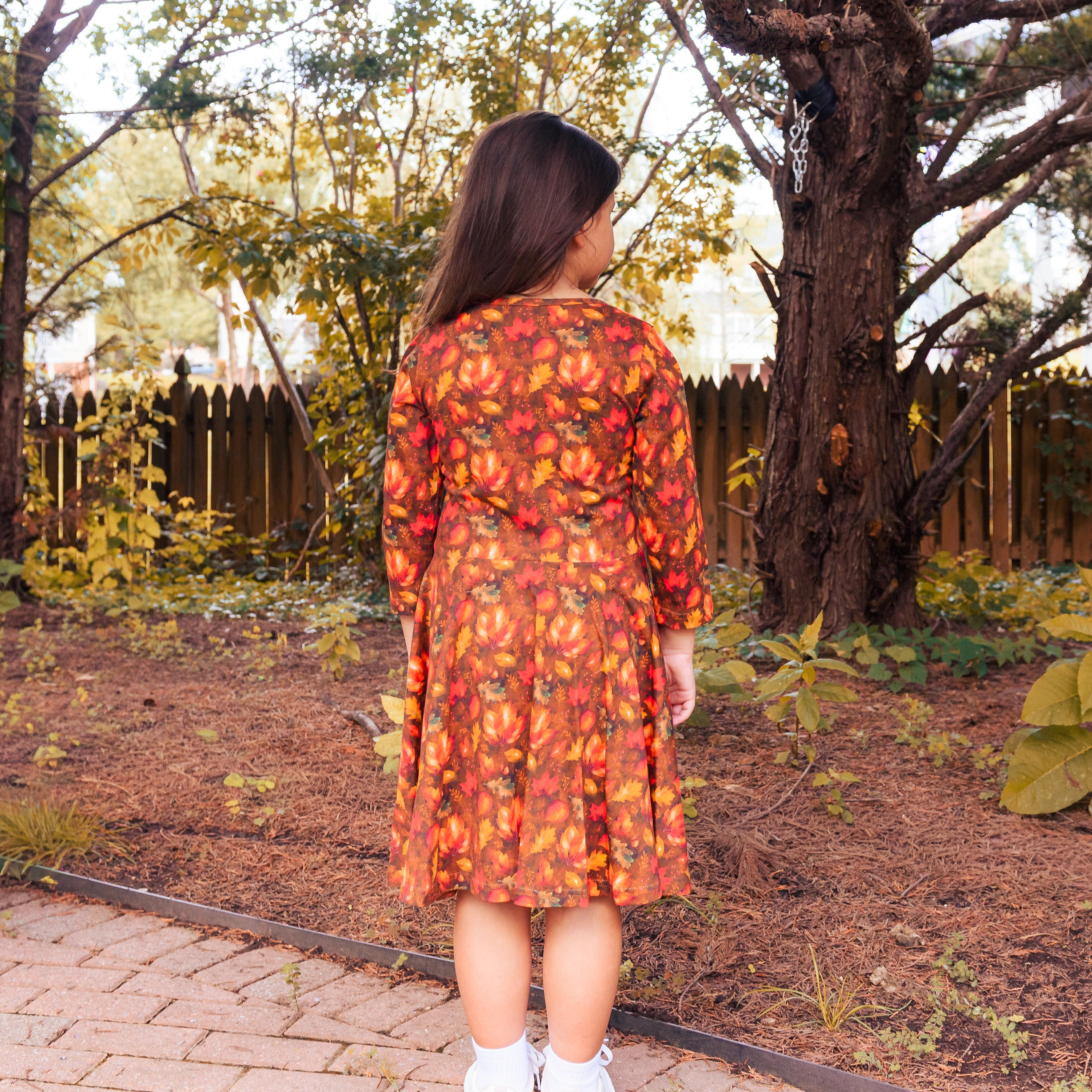 Falling For You Kids Twirl Dress with Pockets