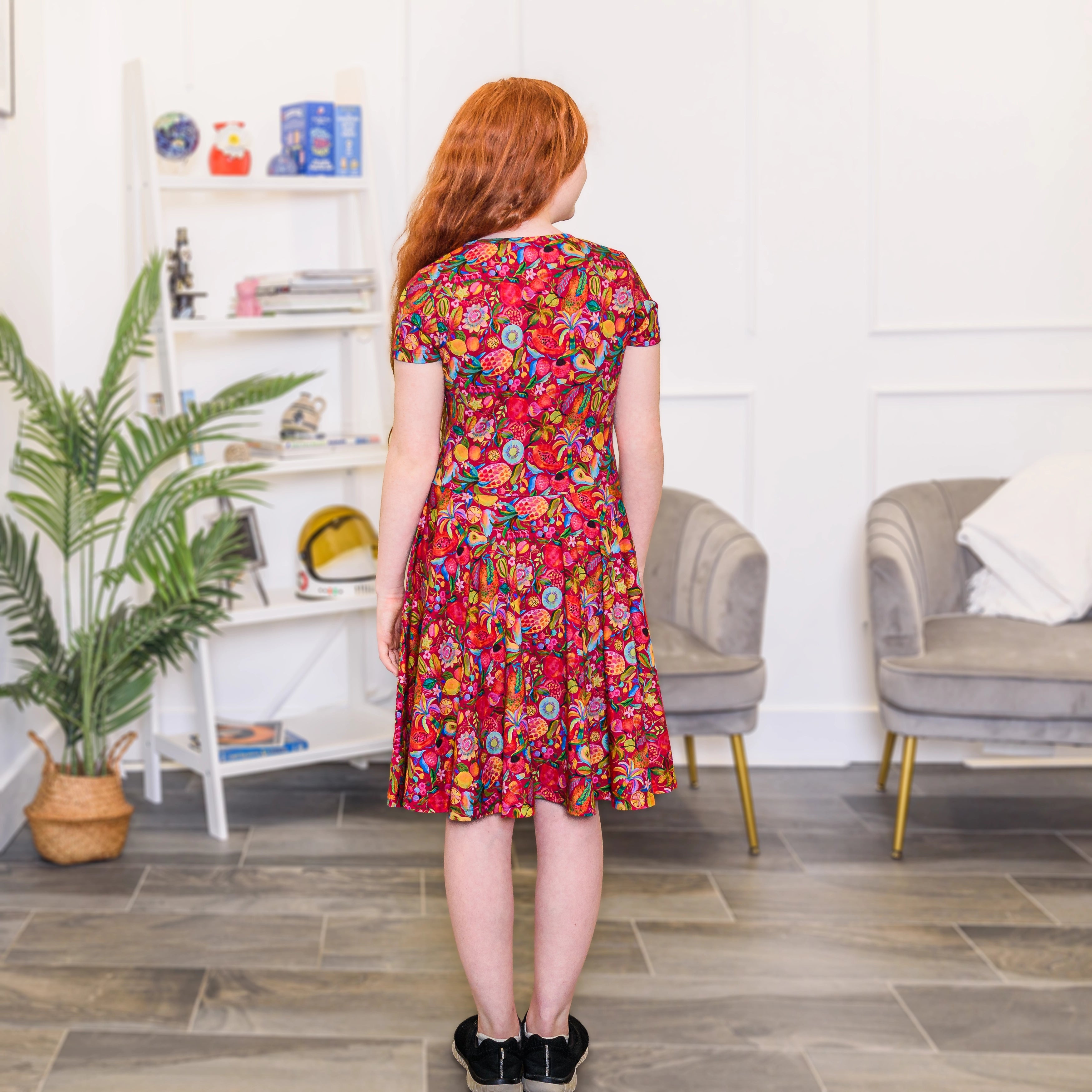 Fancy Fruits Kids Twirl Dress with Pockets