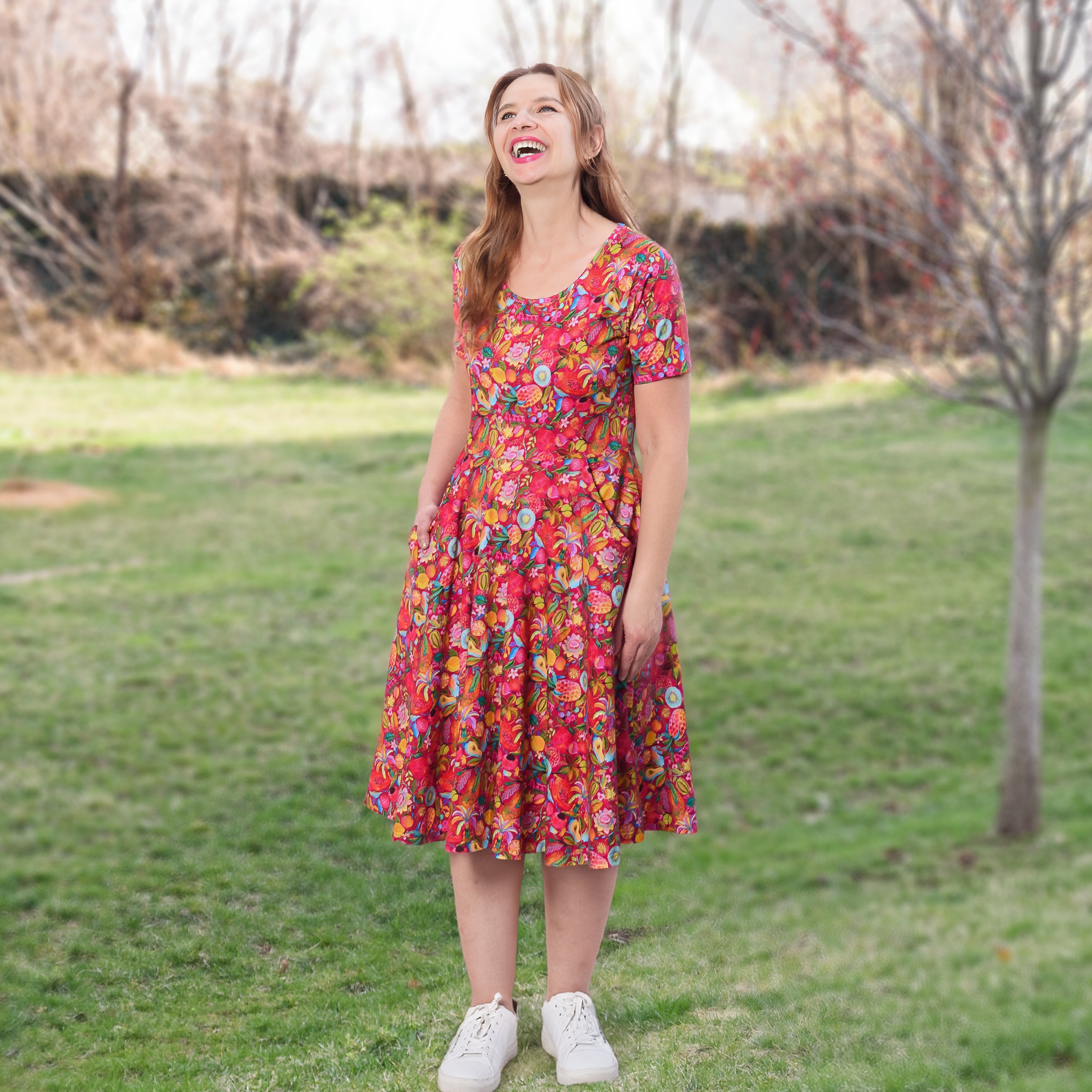 Fancy Fruits Twirl Dress with Pockets