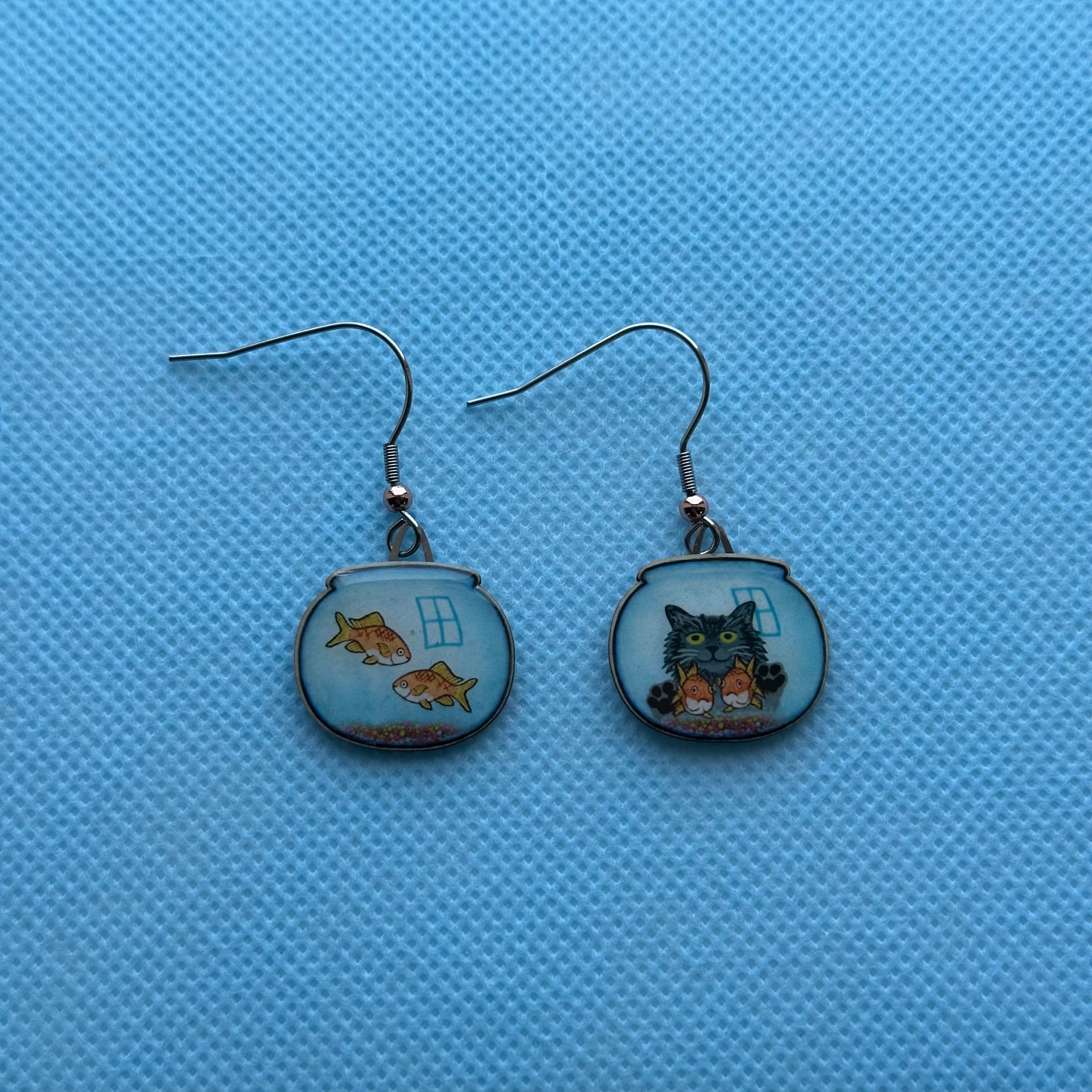 Fish & Cat Earrings