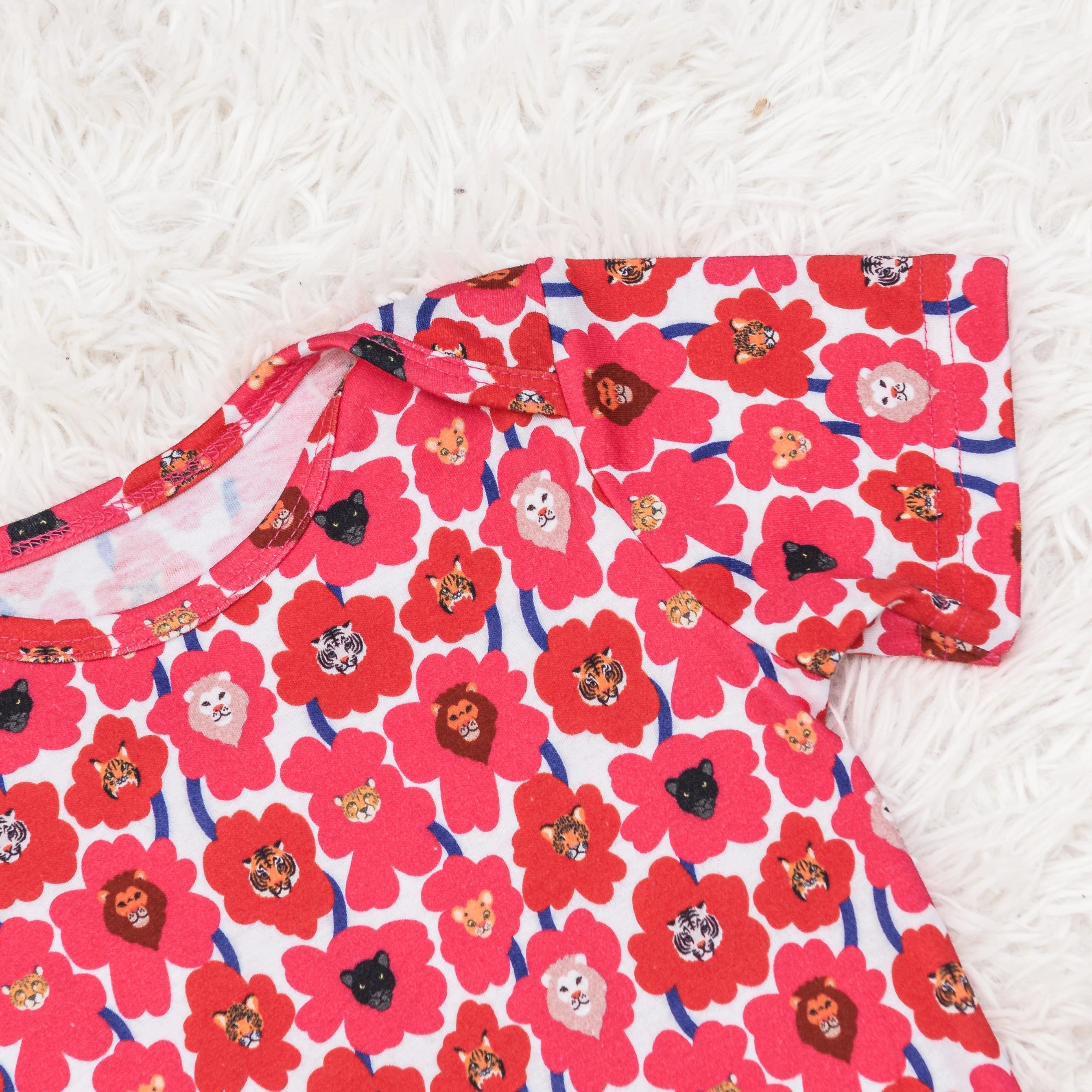 Floral Cat Family Baby Bodysuit