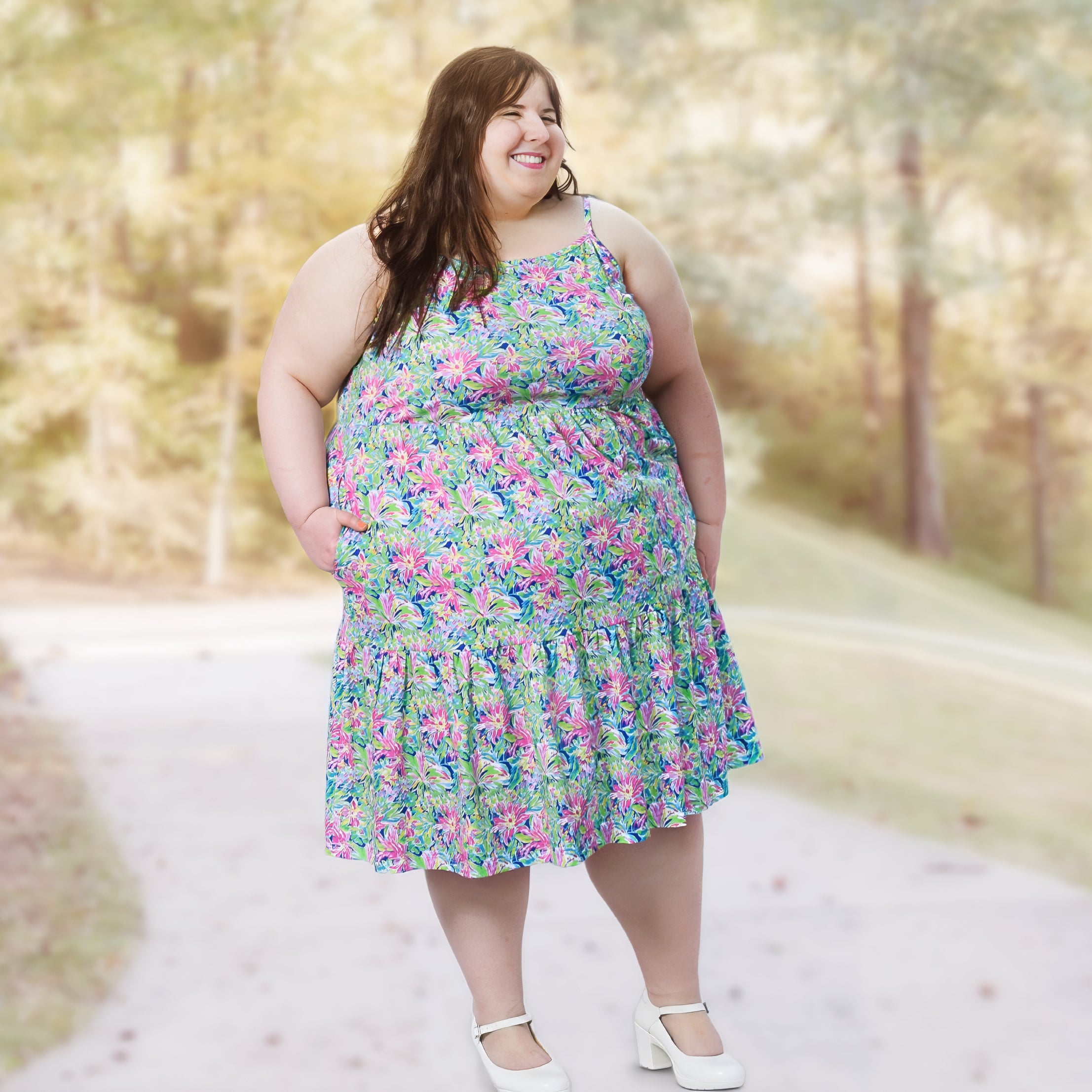 Flora Fiesta Sleeveless Frill Dress