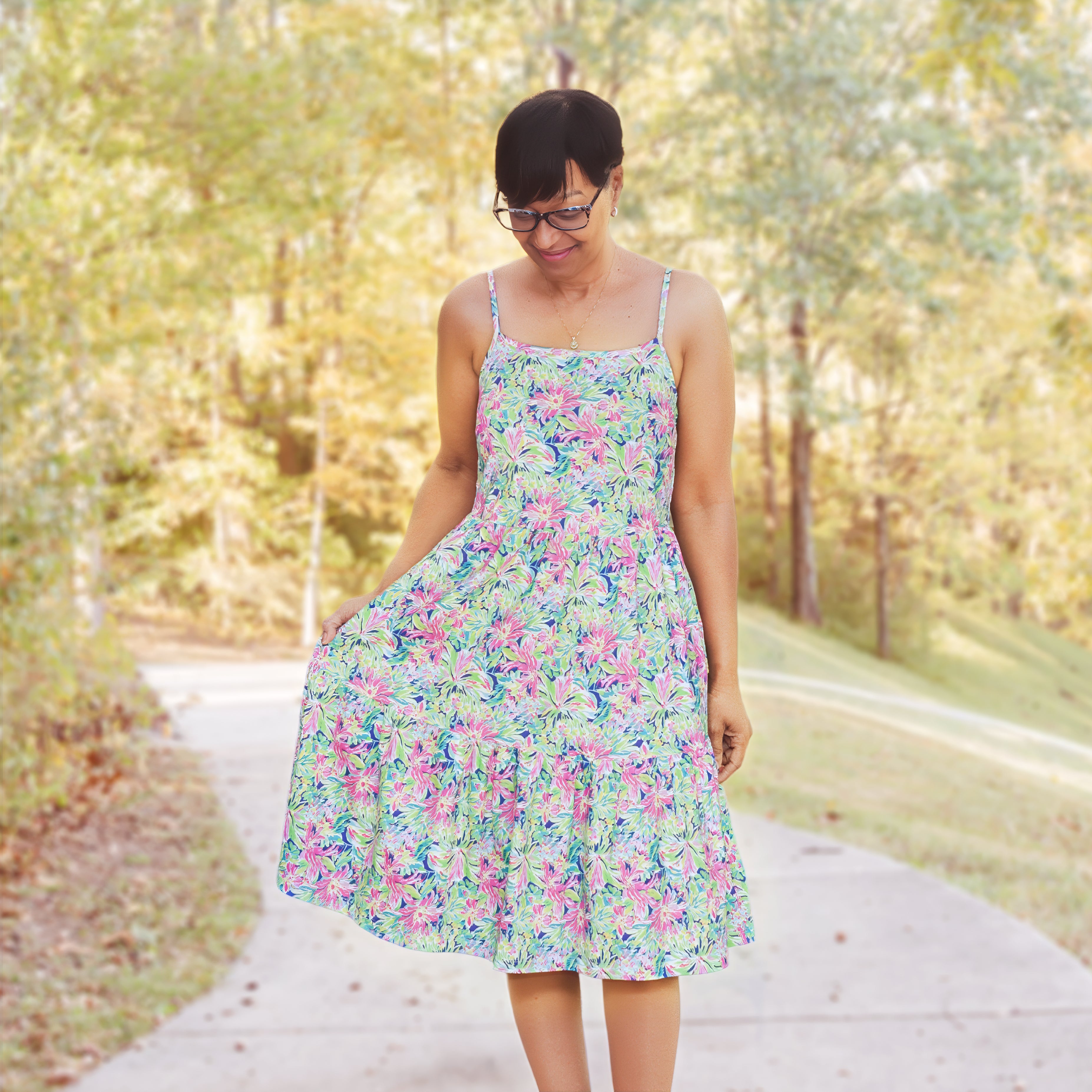 Flora Fiesta Sleeveless Frill Dress