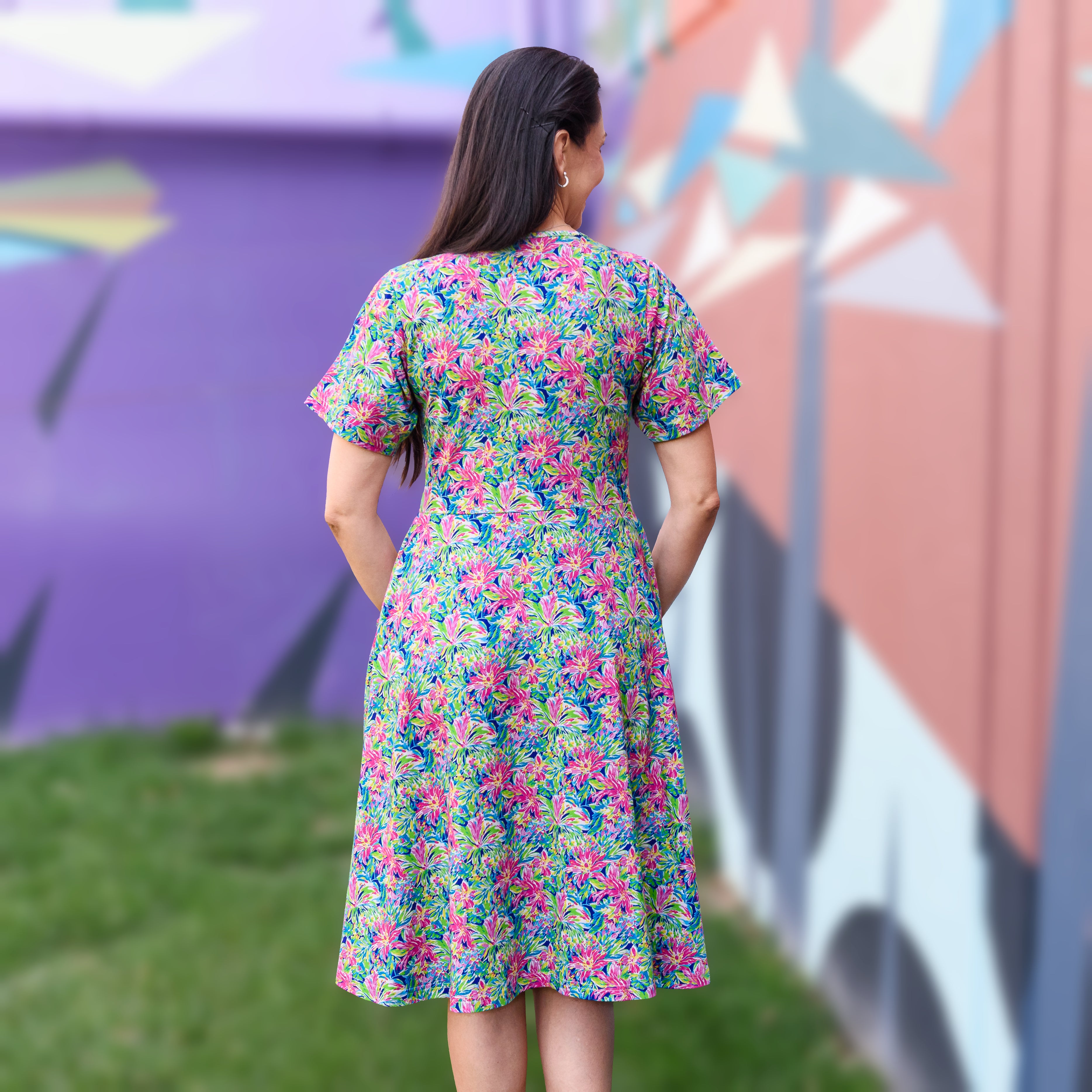 Flora Fiesta Twirl Dress with Pockets