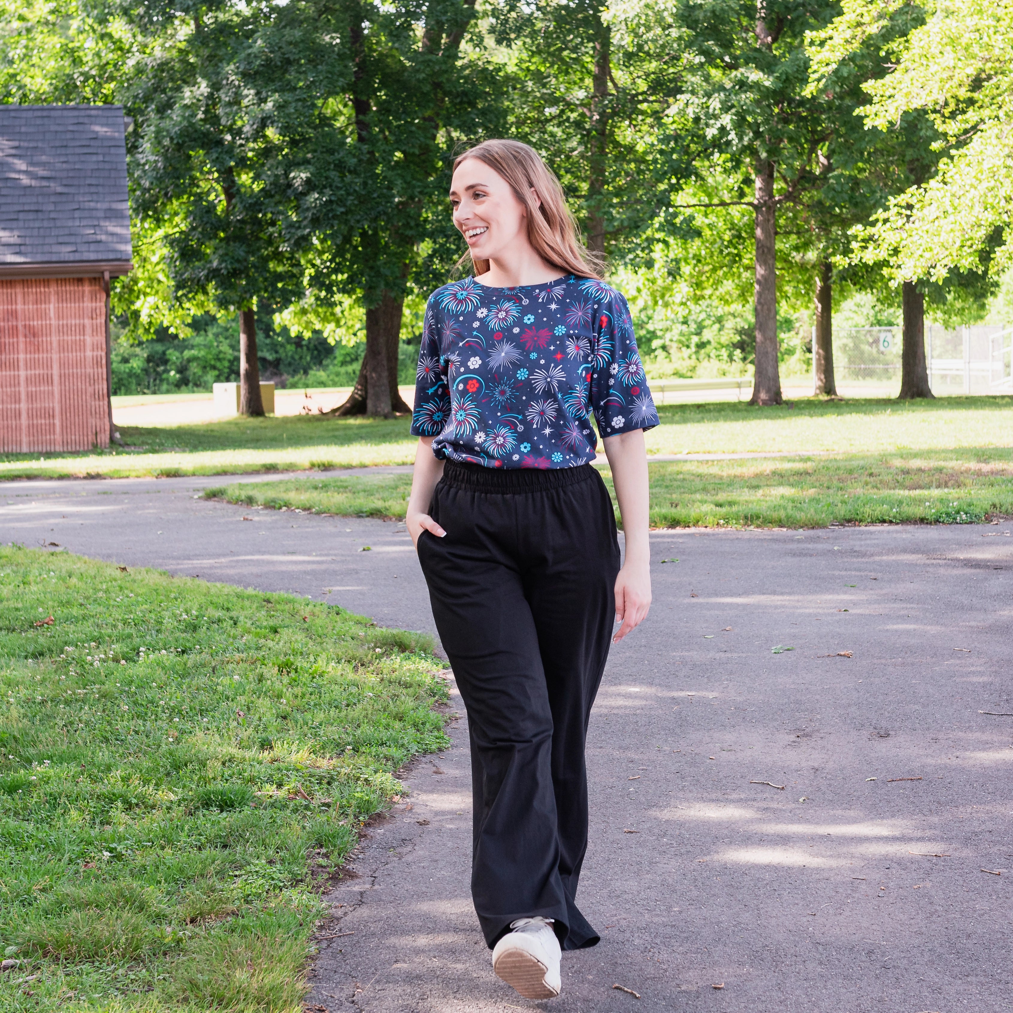 Floral Fireworks Tunic Top