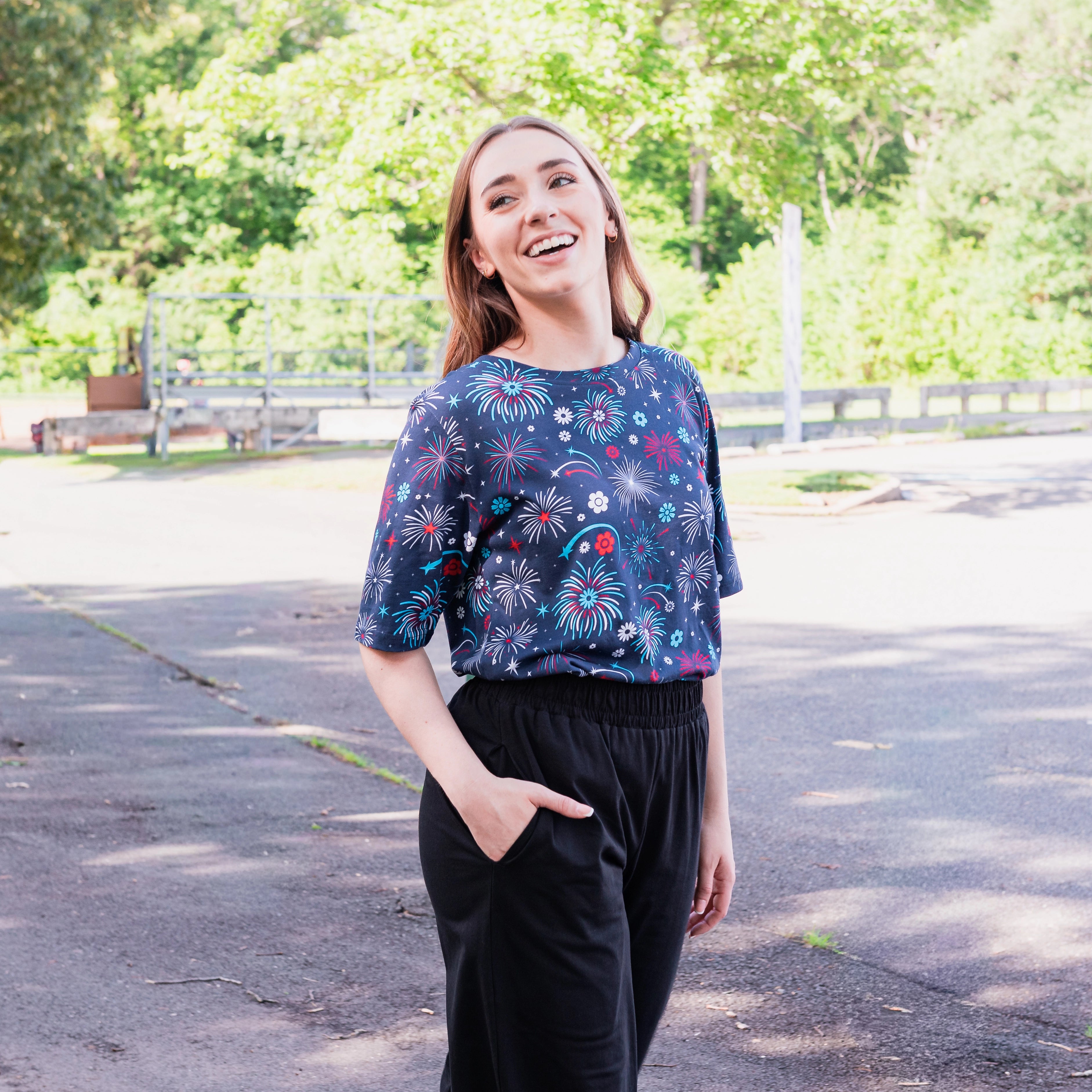 Floral Fireworks Tunic Top