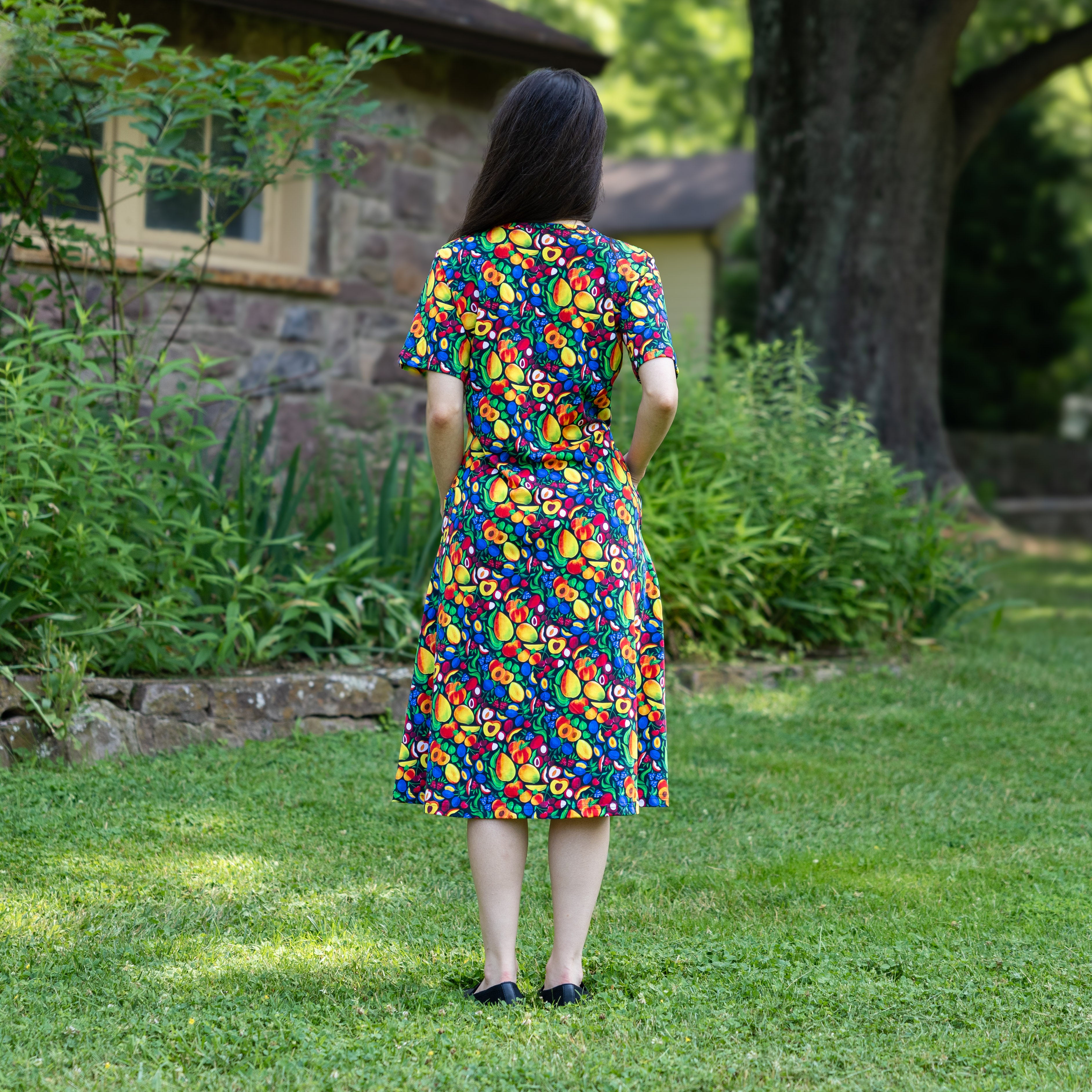 Rainbow Harvest A-Line Dress (No Waist Seam)