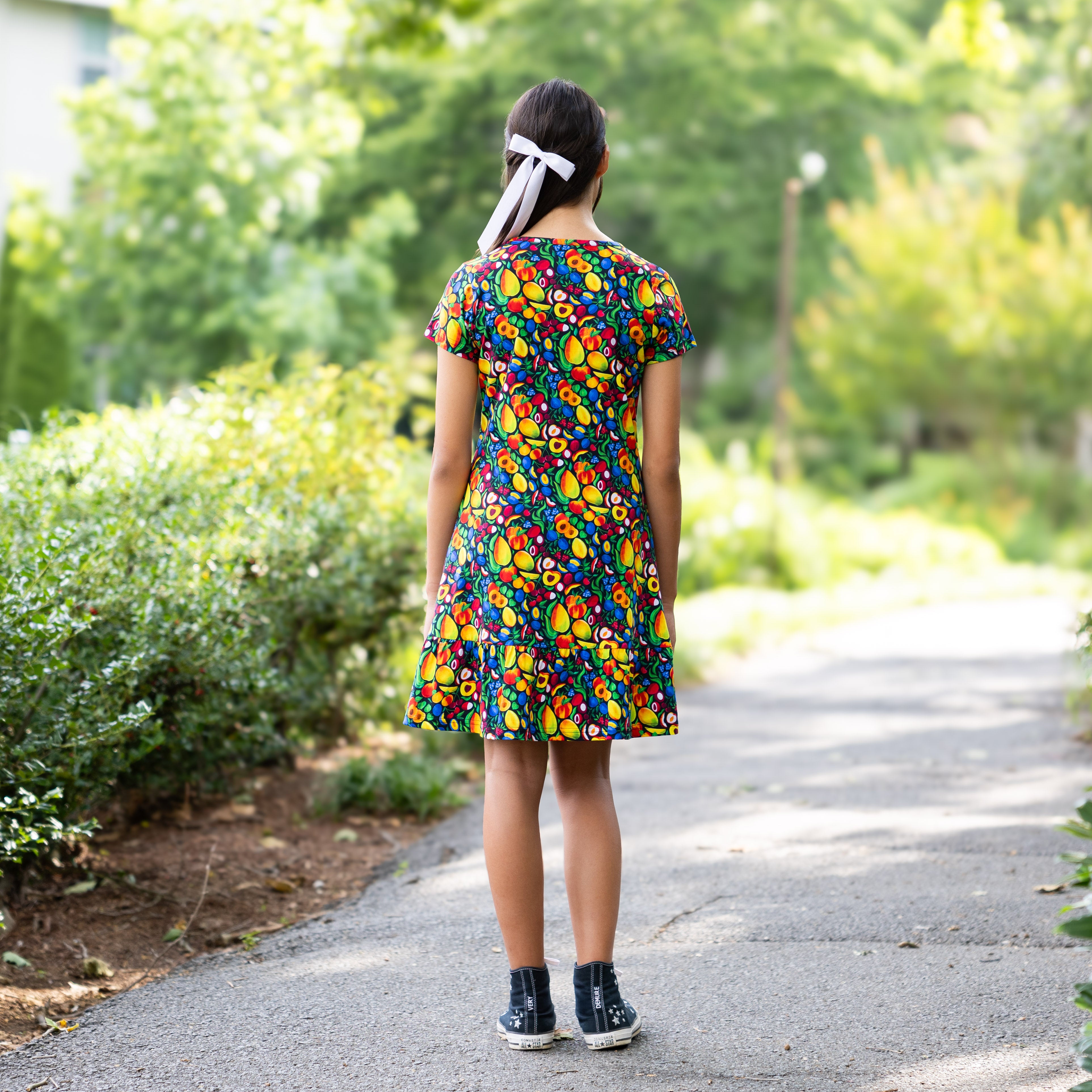 Rainbow Harvest Kids A-Line Dress with Frill