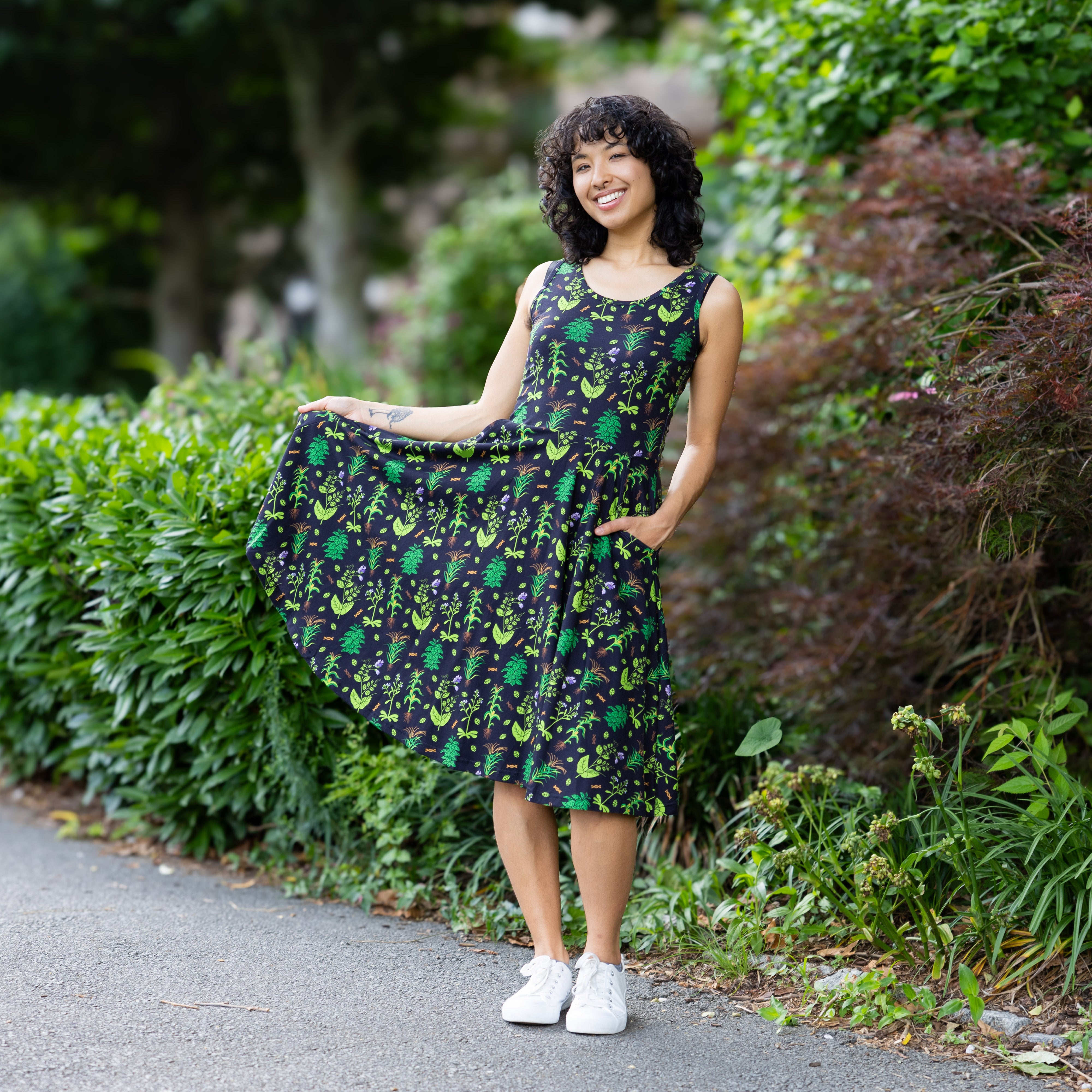 Genetic Plants Sleeveless Twirl Dress
