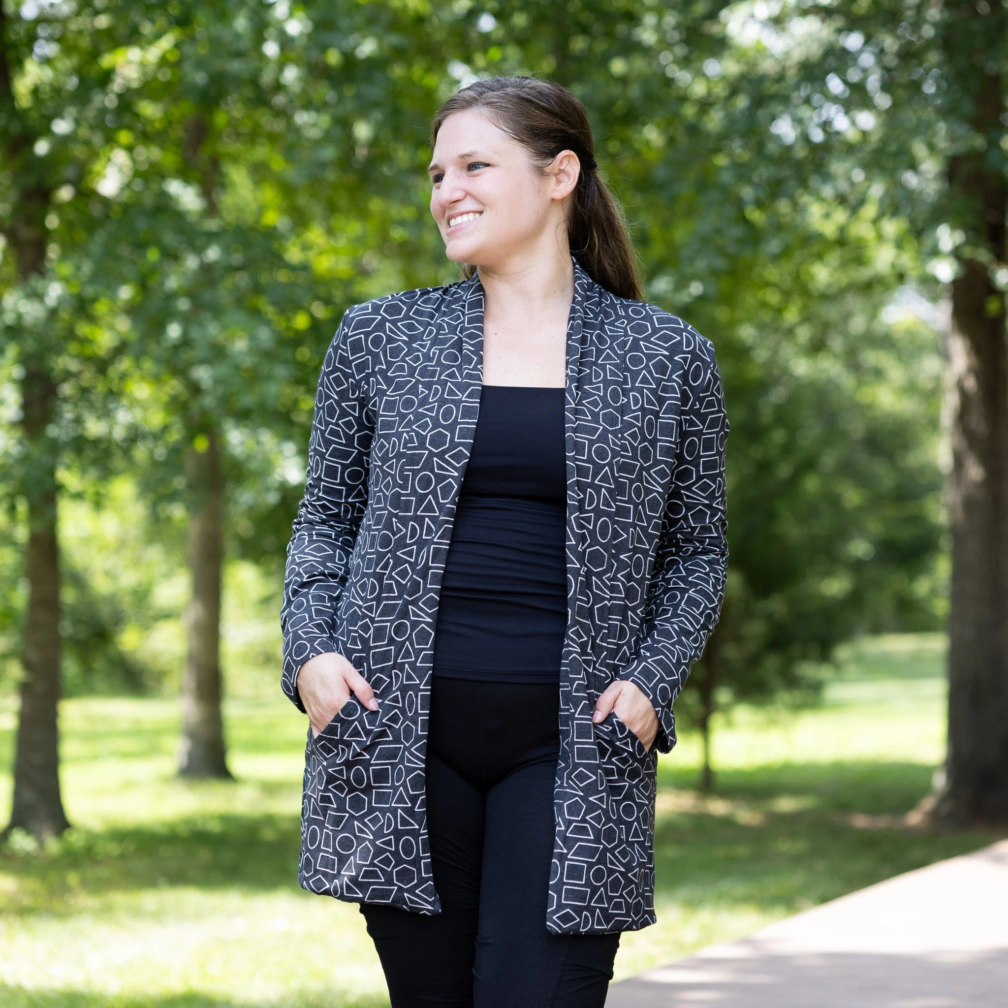 Geometric Shapes Burnout Cardigan