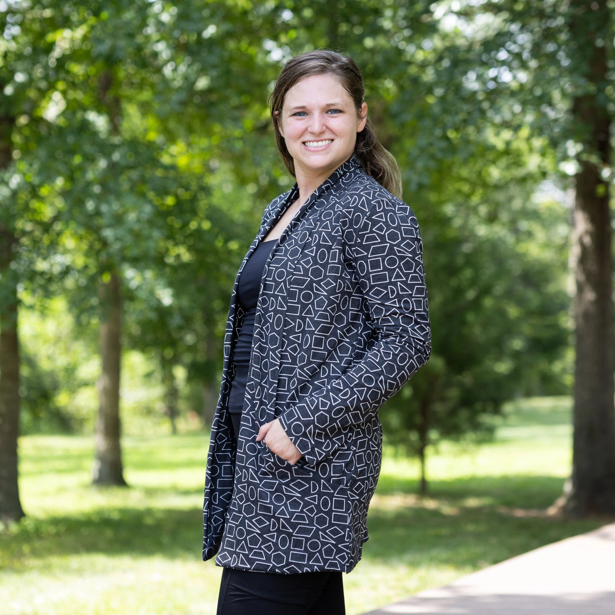 Geometric Shapes Burnout Cardigan