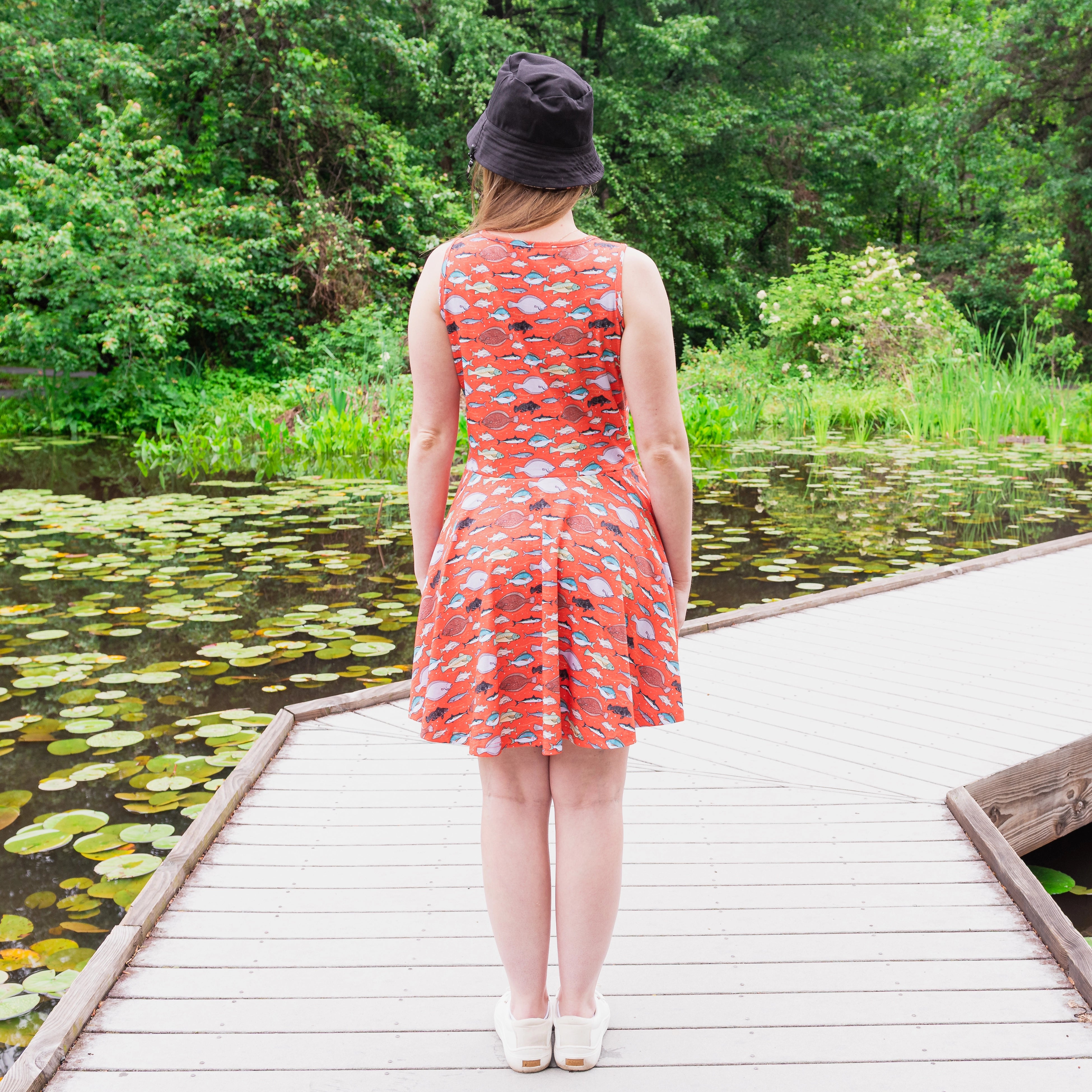 Gone Fishing Skater Dress with Pockets