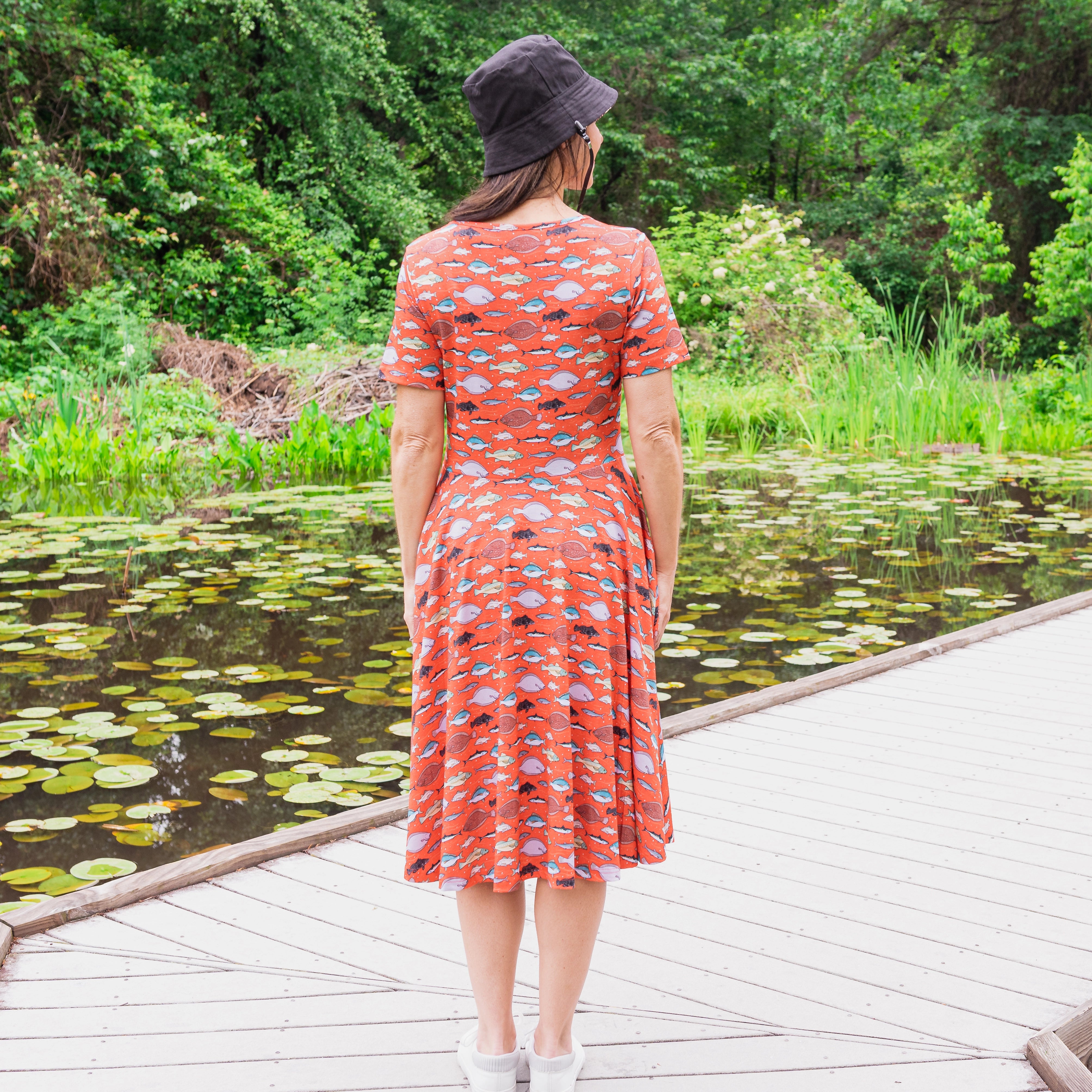 Gone Fishing Twirl Dress with Pockets