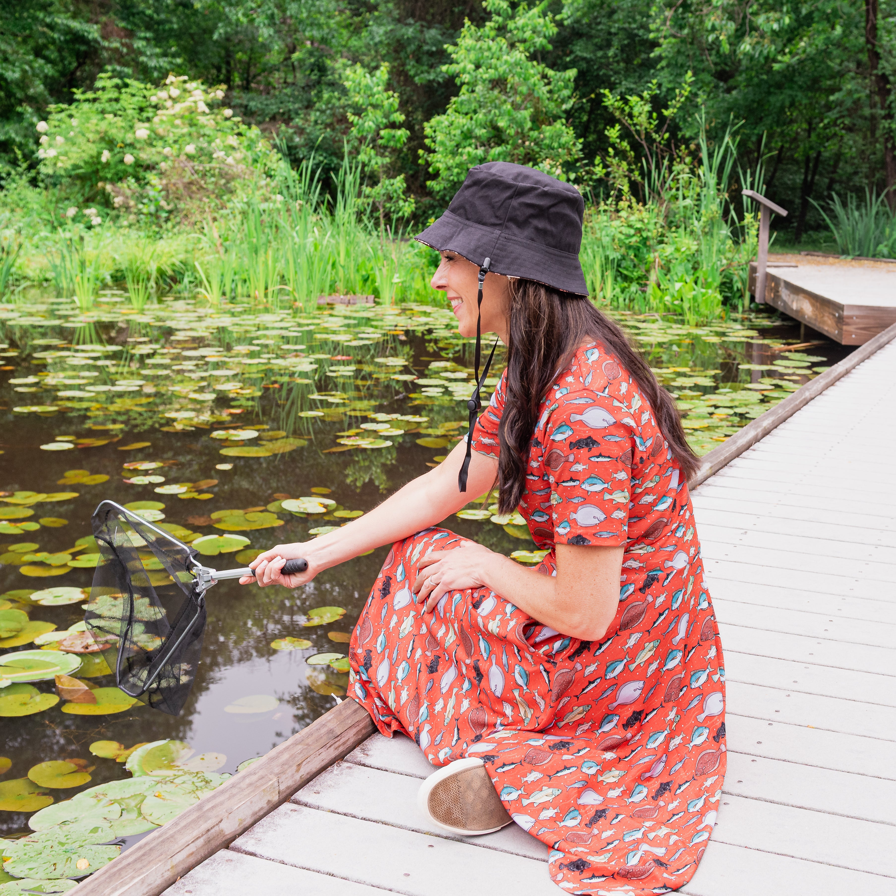 Gone Fishing Twirl Dress with Pockets