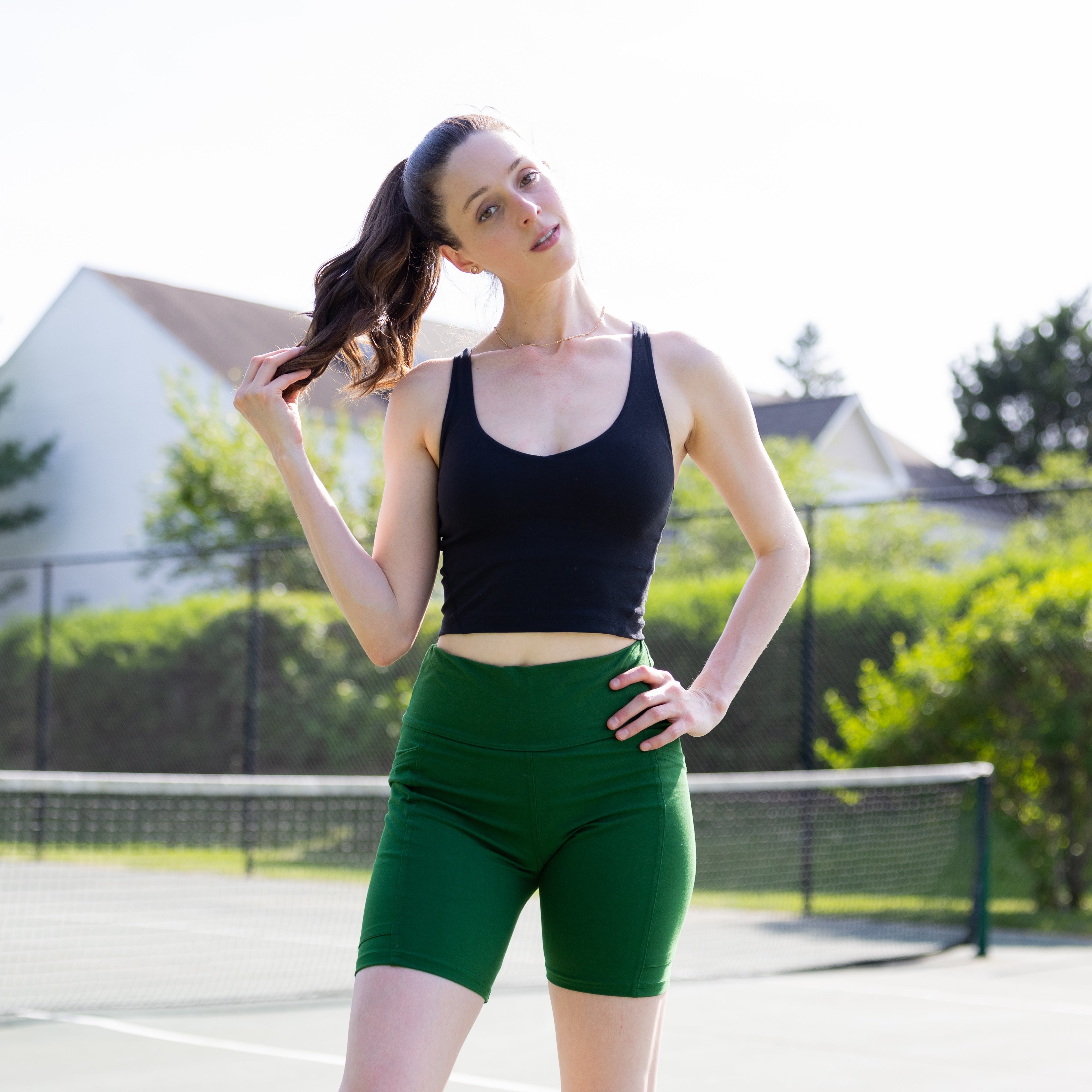 Green Adults Shorts with Pockets