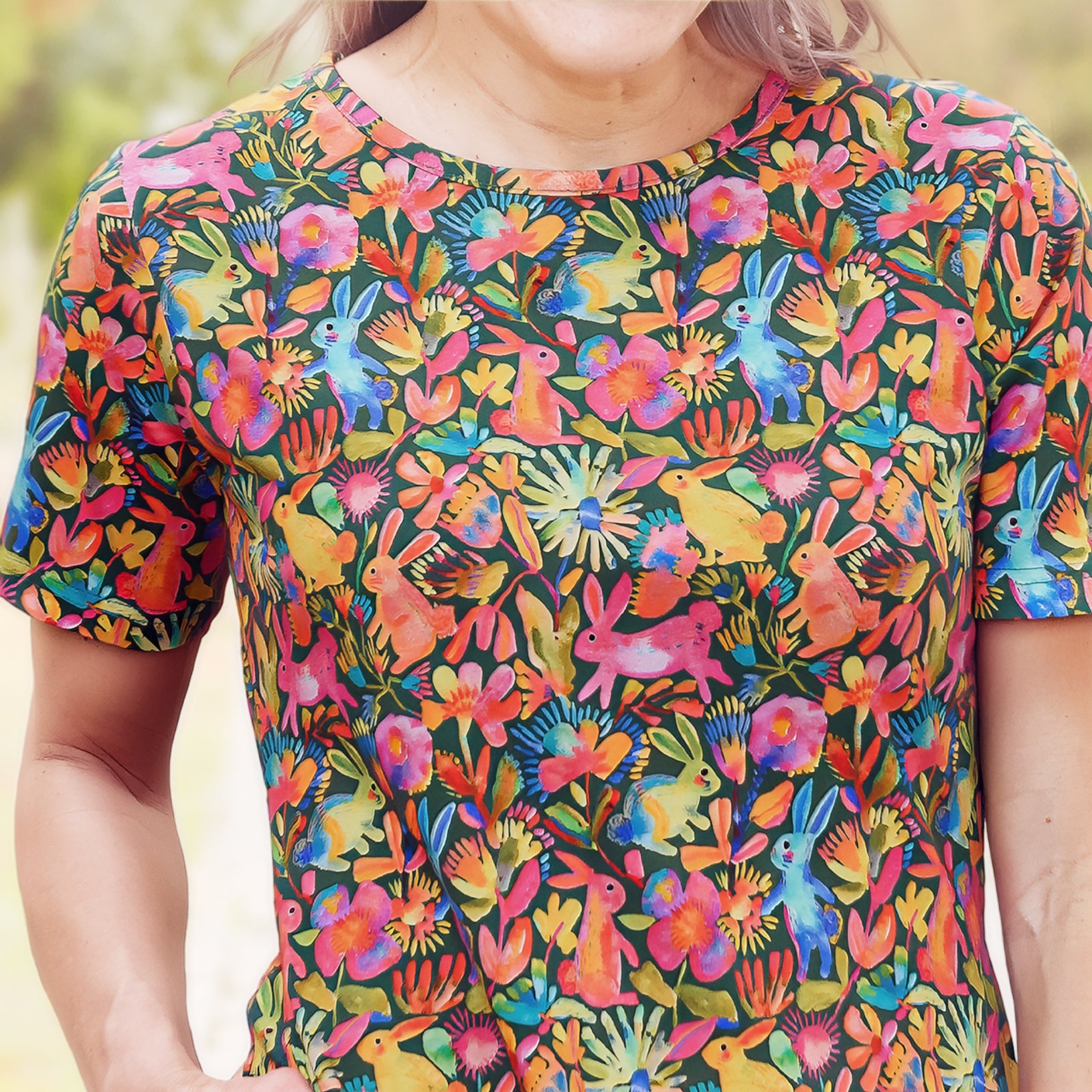 Happy Bunnies A-Line Dress (No Waist Seam)