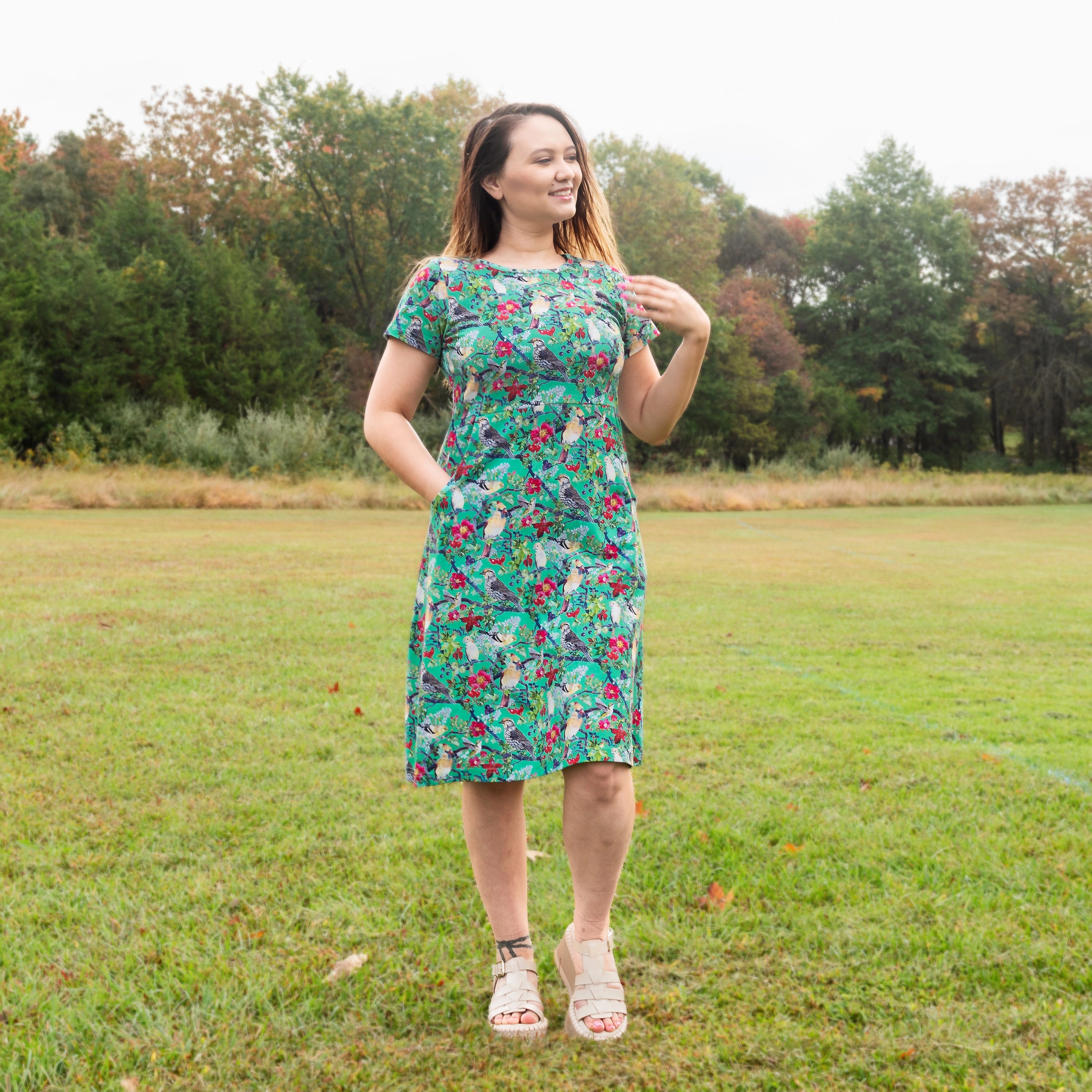 Hen's Parade Petite A-Line Dress (With Waist Seam)