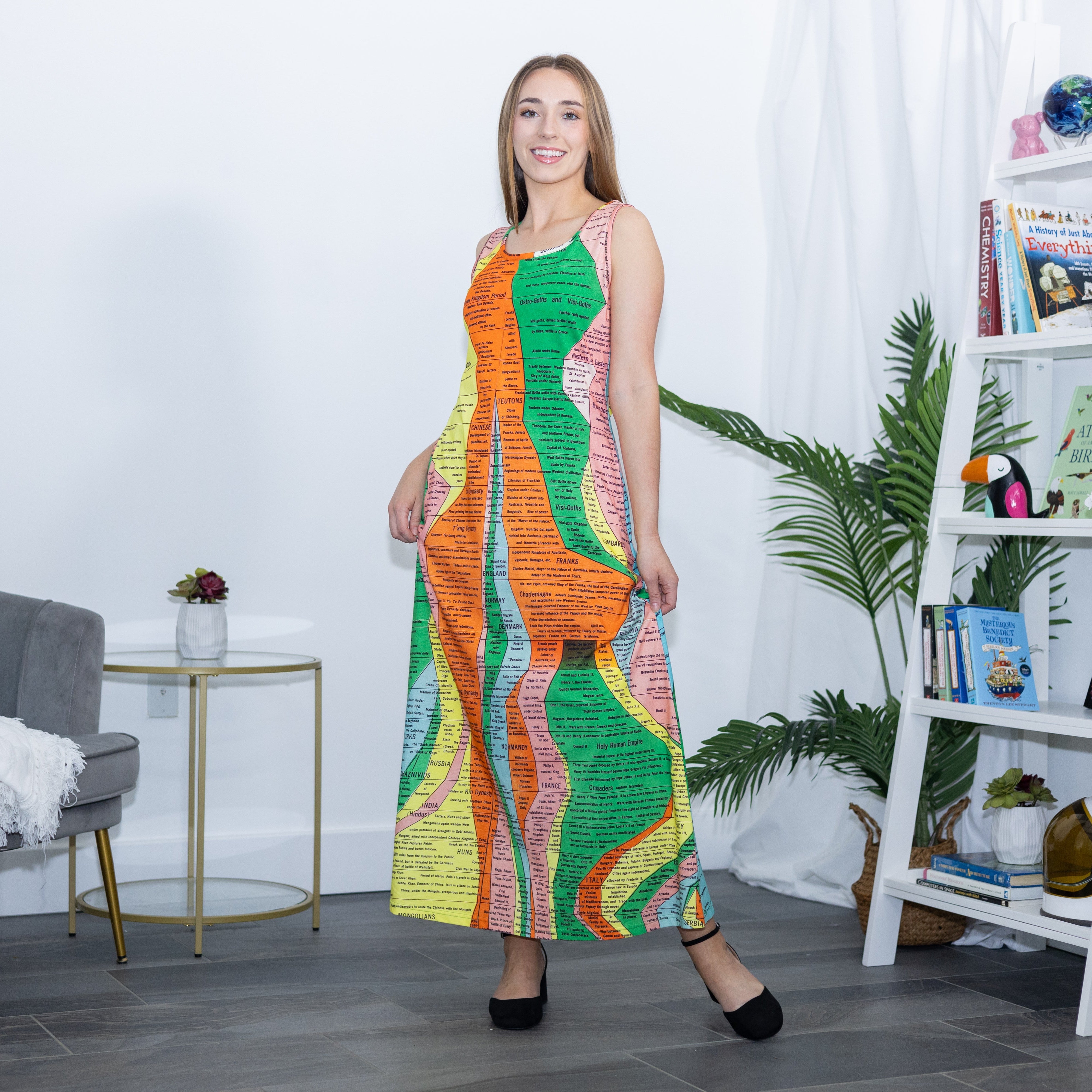 Histomap Sleeveless Maxi Dress
