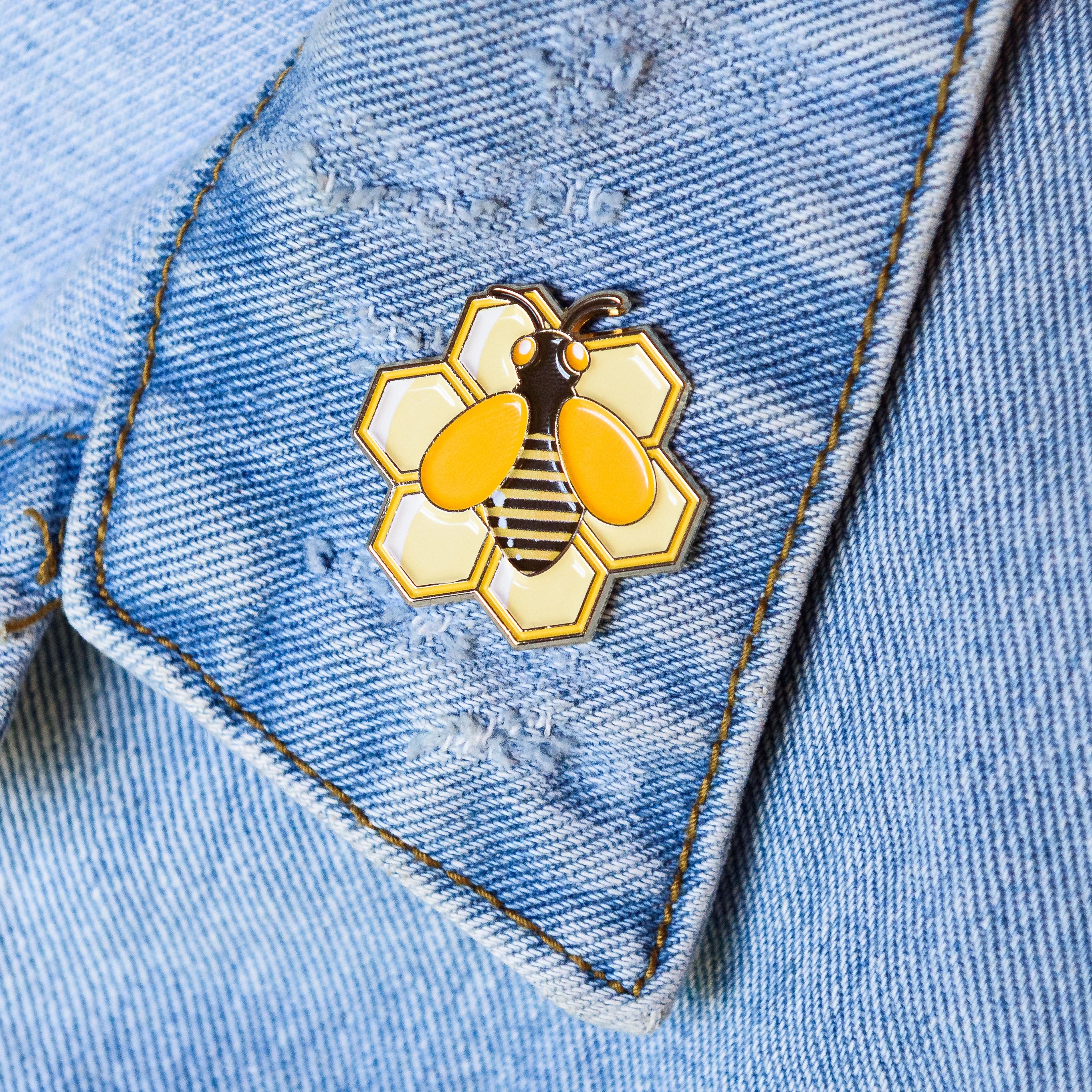 Bee Honeycomb Enamel Pin