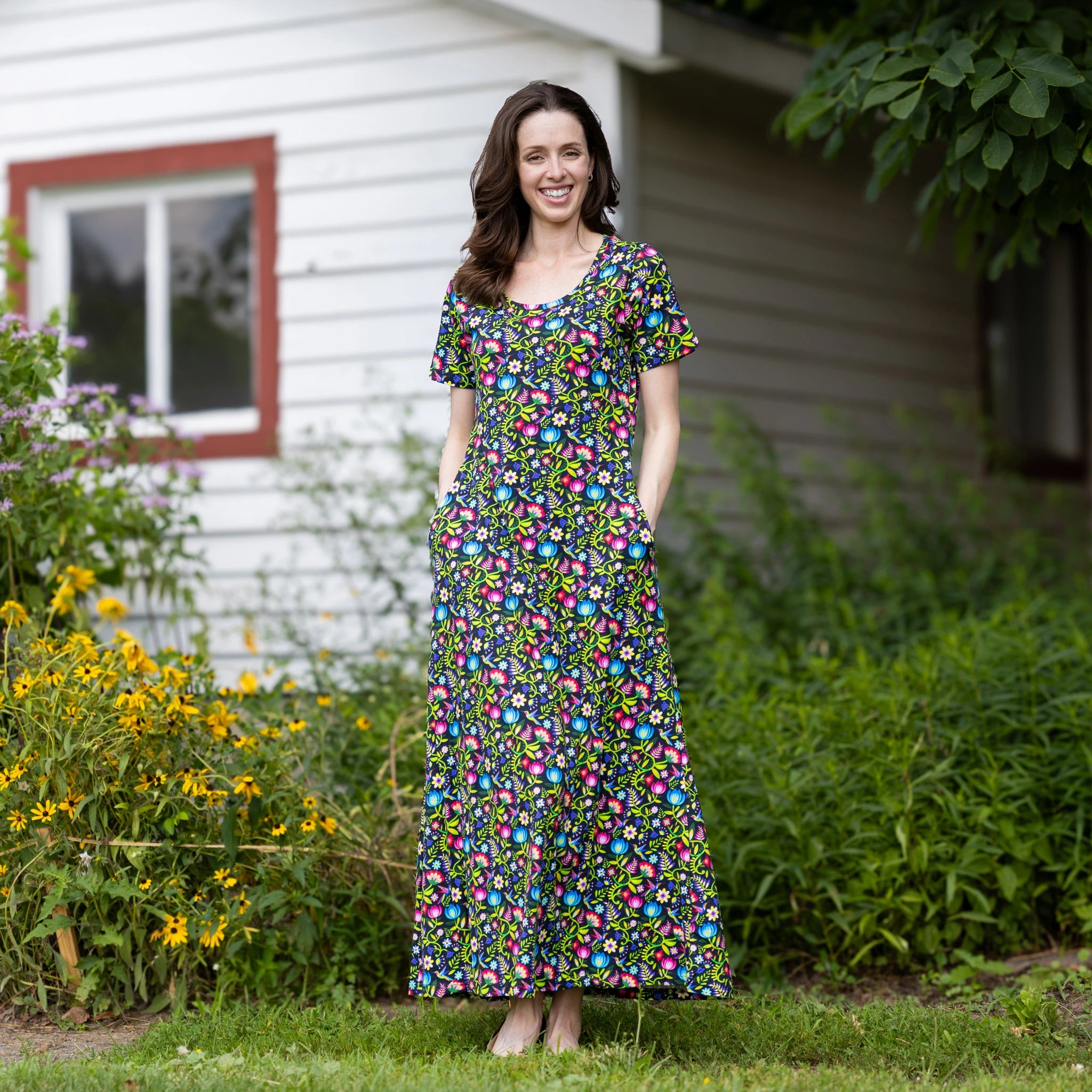 Hummingbird Paradise Maxi Dress