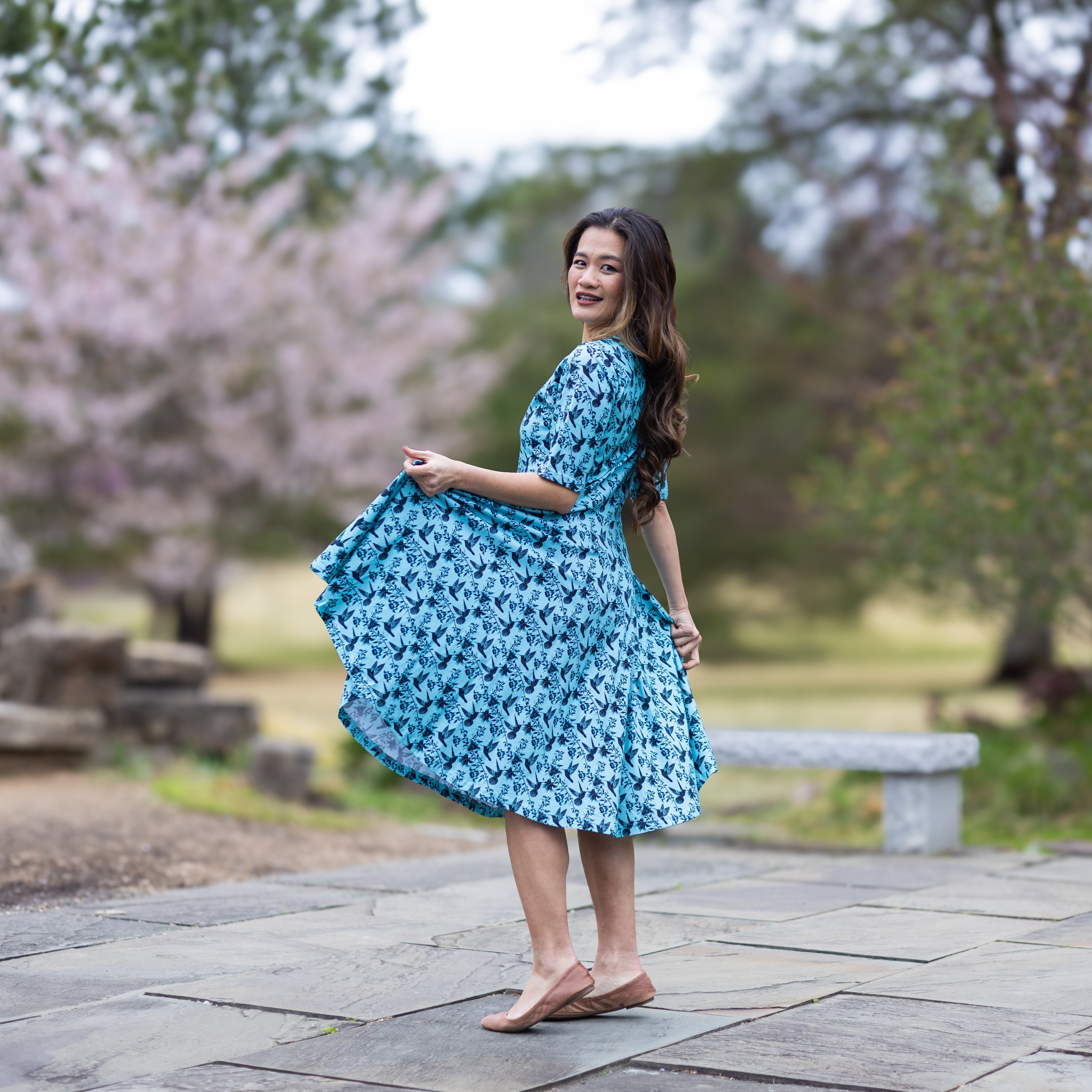 Hummingbirds Twirl Dress
