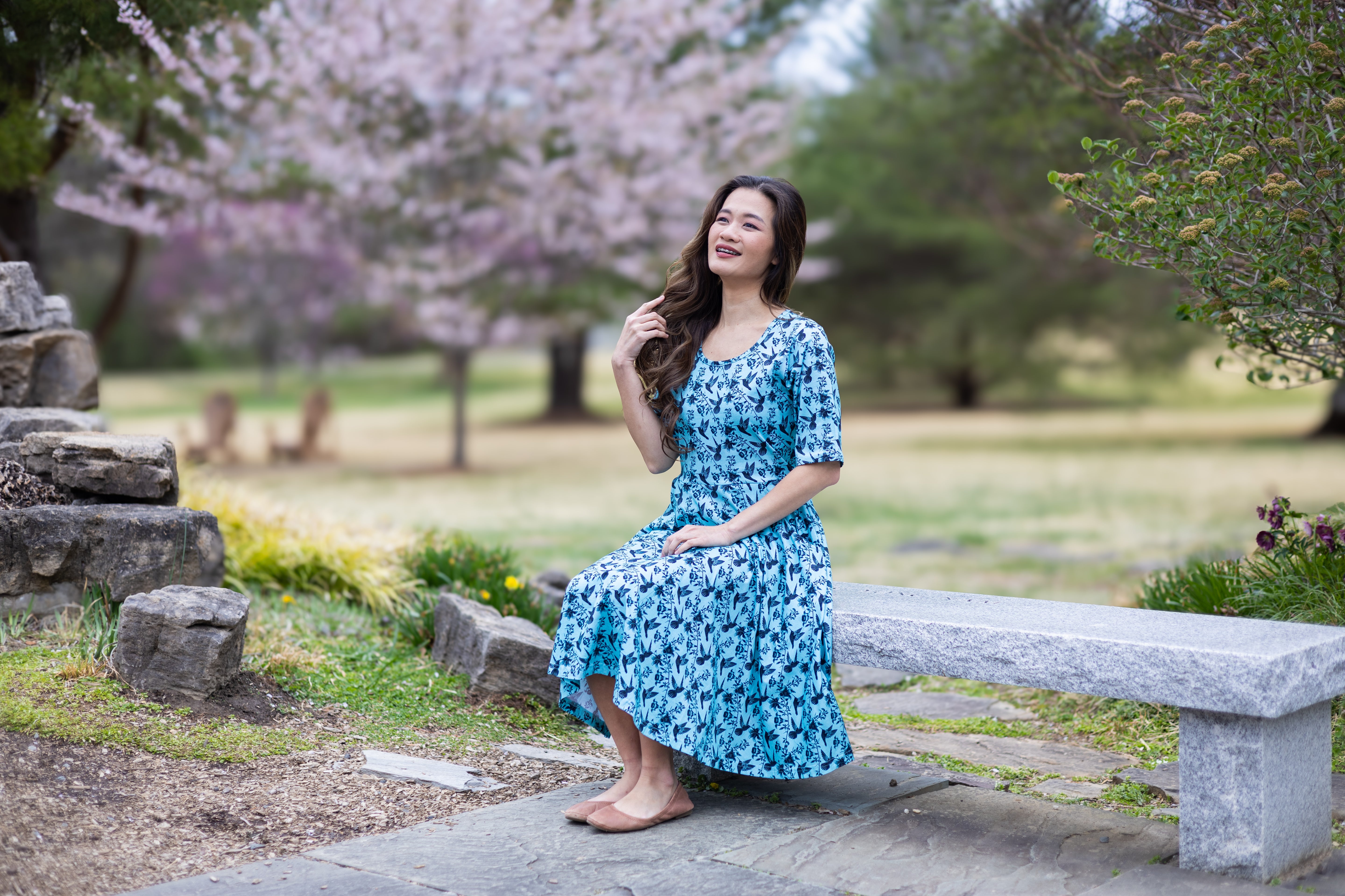 Hummingbirds Twirl Dress
