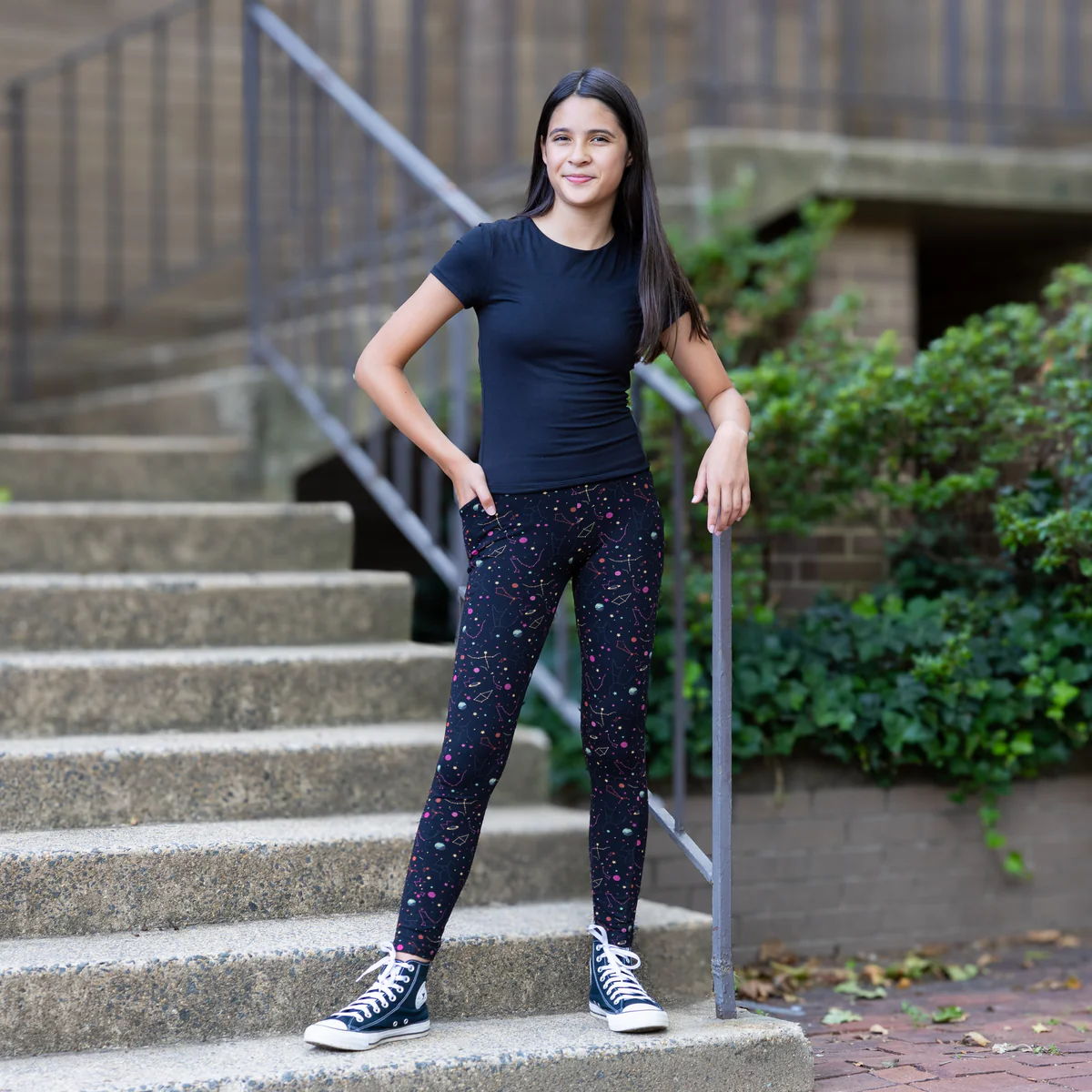 Rainbow Constellations Kids Leggings Sample - 11/12