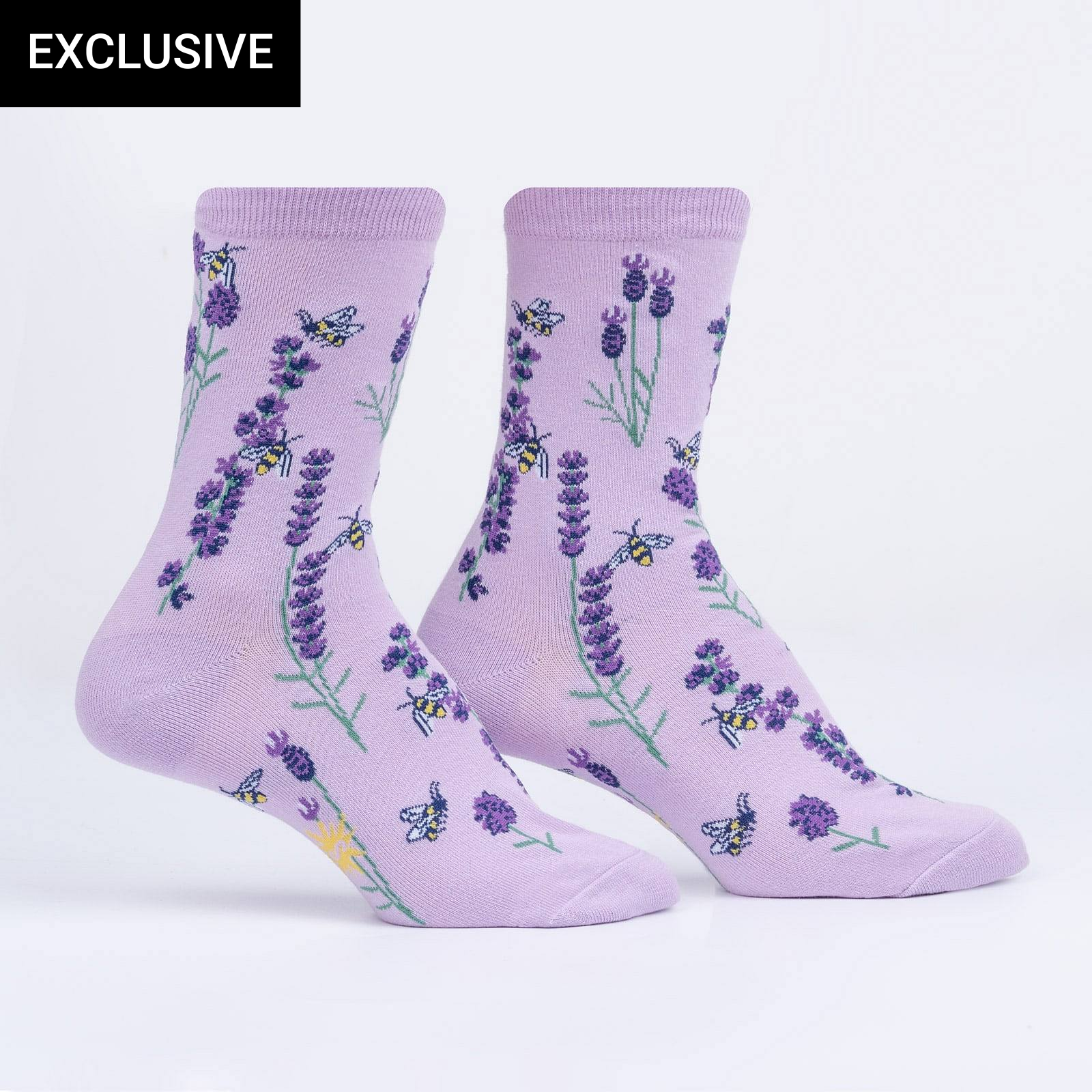 Bees and Lavender Short Crew Socks