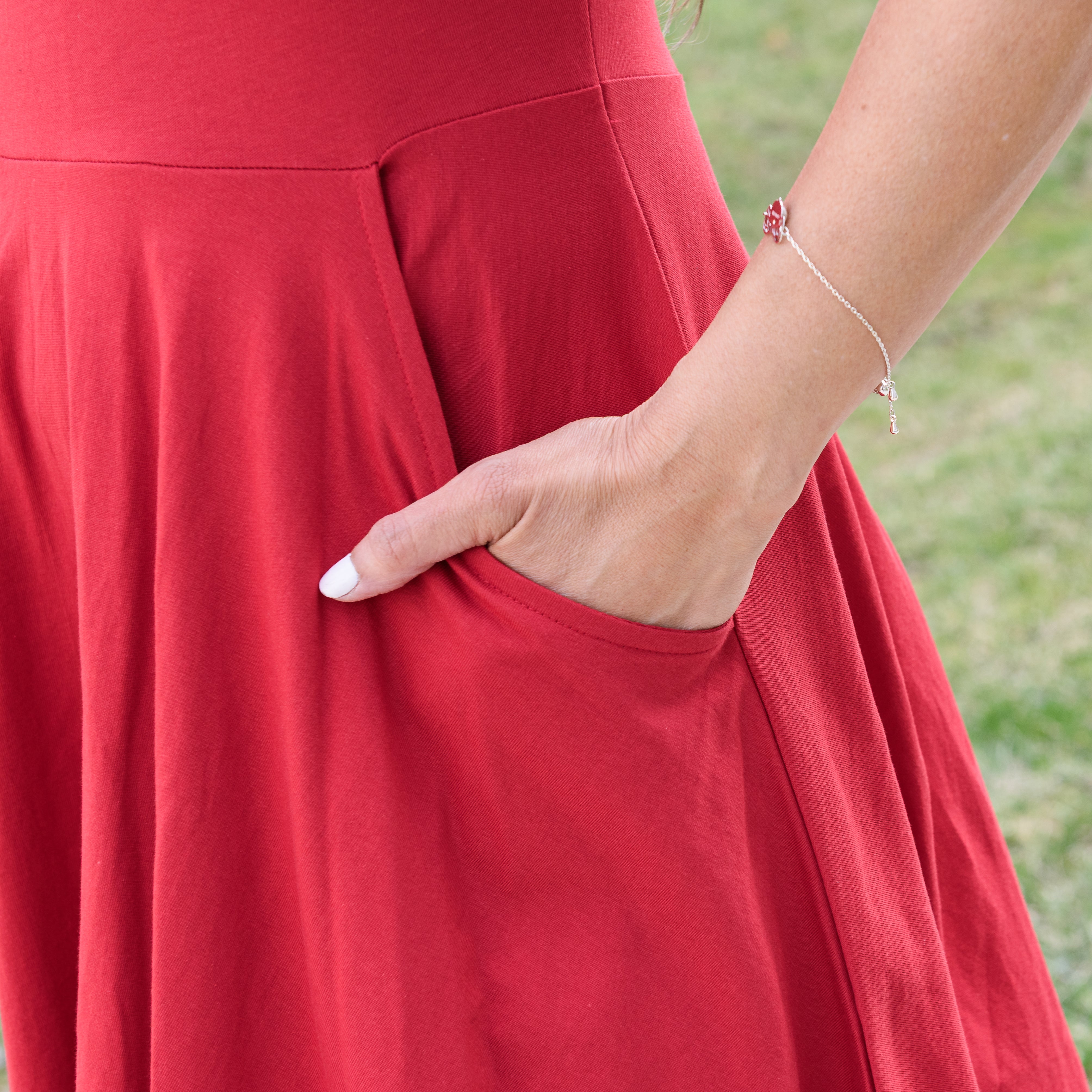 Lava Falls Red Twirl Dress with Pockets