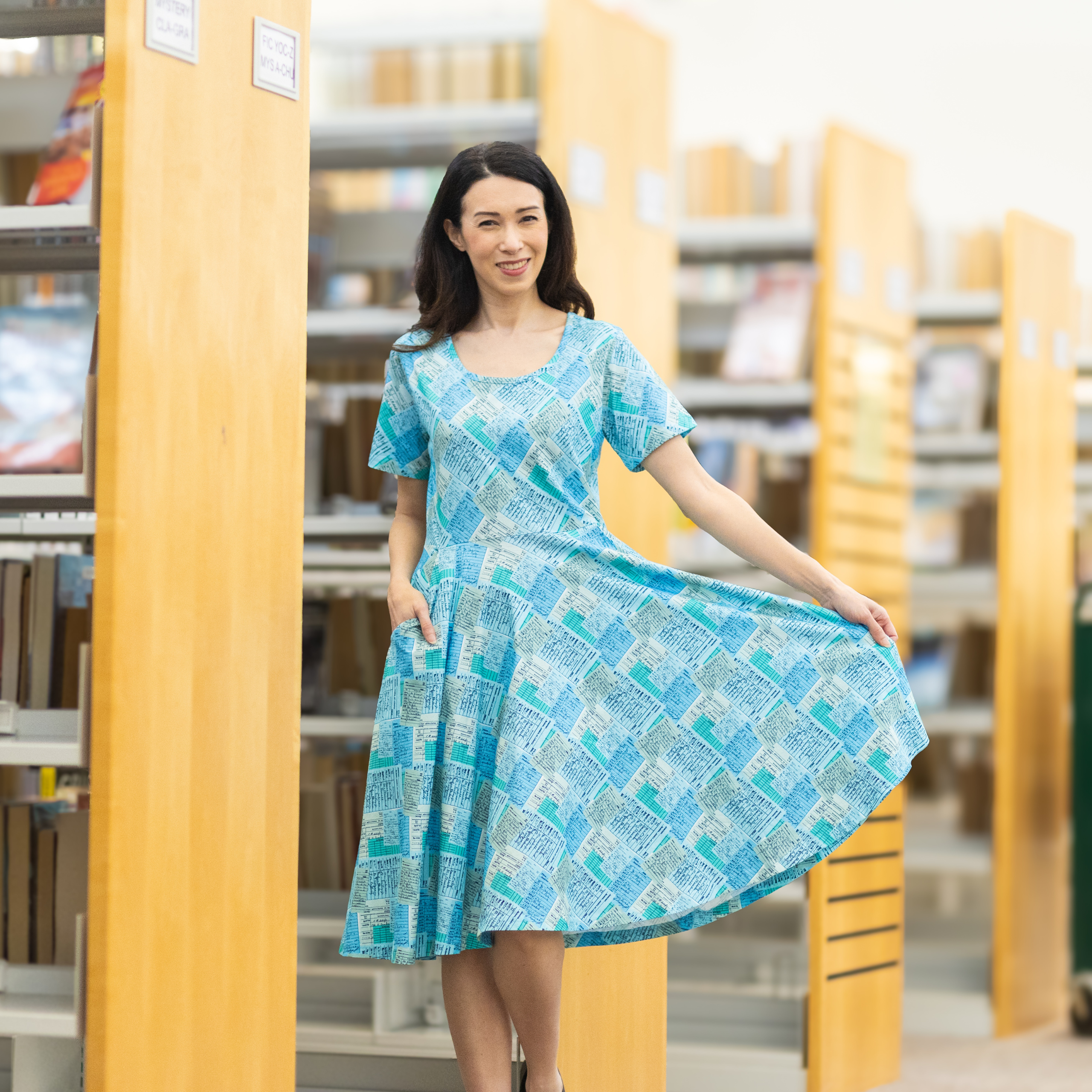 Library Cards Twirl Dress