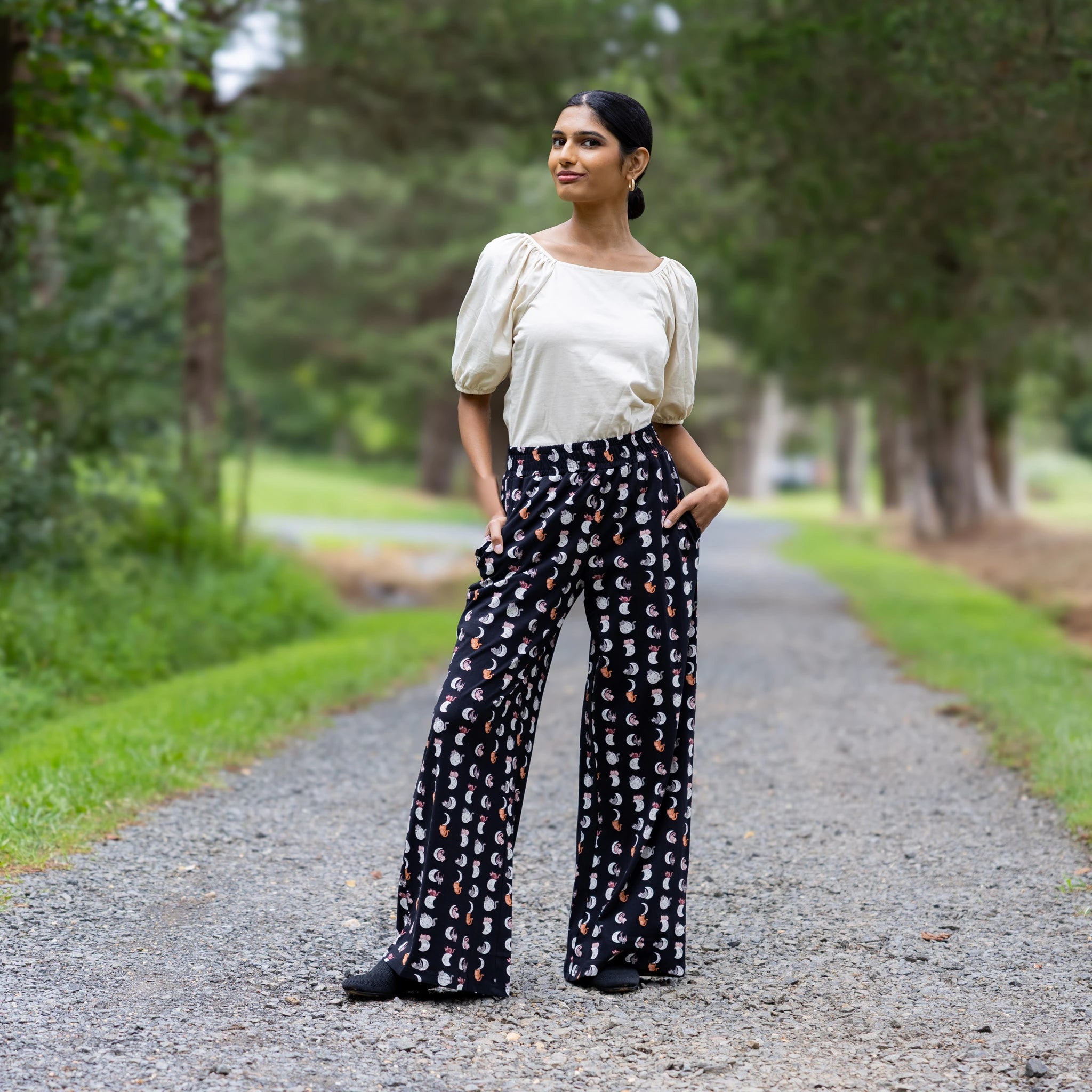 Lunar Kitty Palazzo Pants