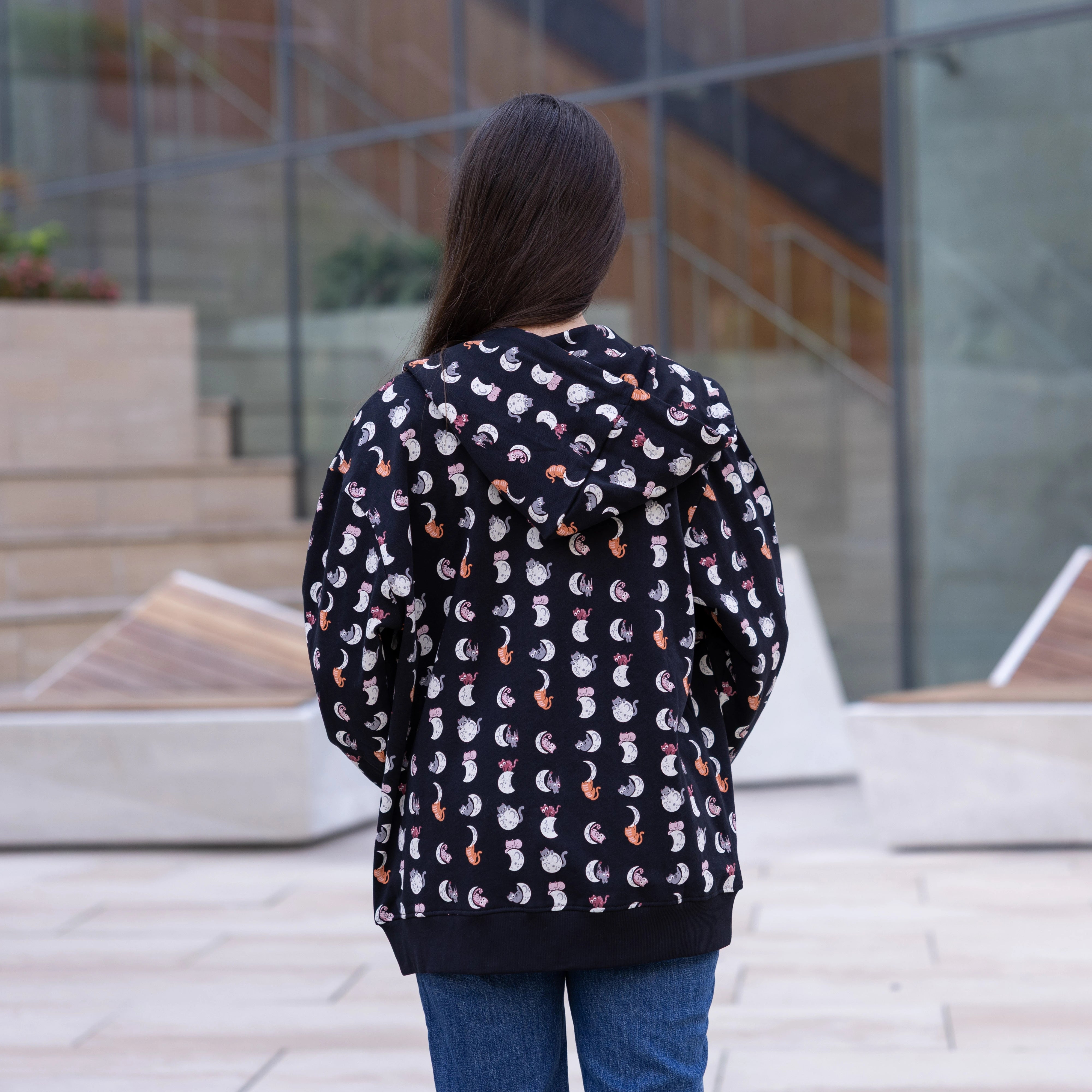 Lunar Kitty Glow-in-the-Dark Unisex Adults Hoodie