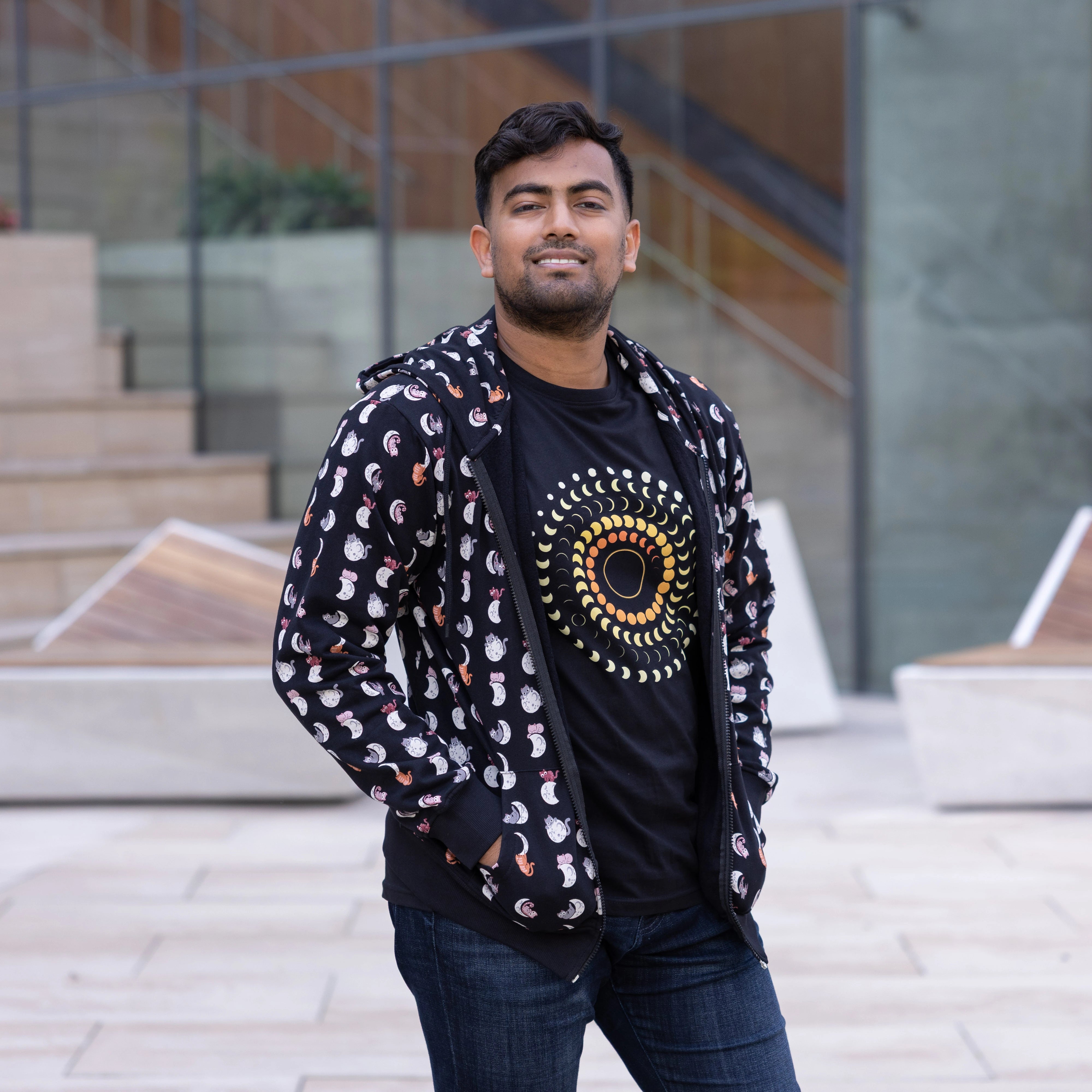 Lunar Kitty Glow-in-the-Dark Unisex Adults Hoodie