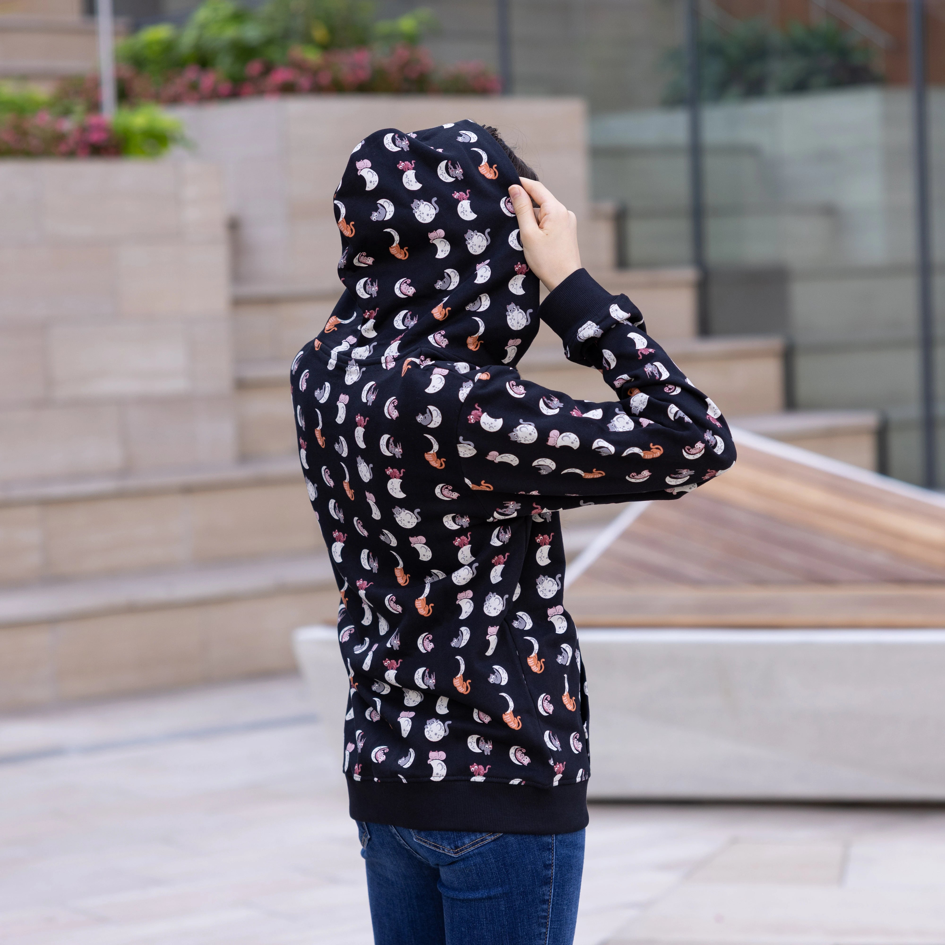 Lunar Kitty Glow-in-the-Dark Kids Hoodie