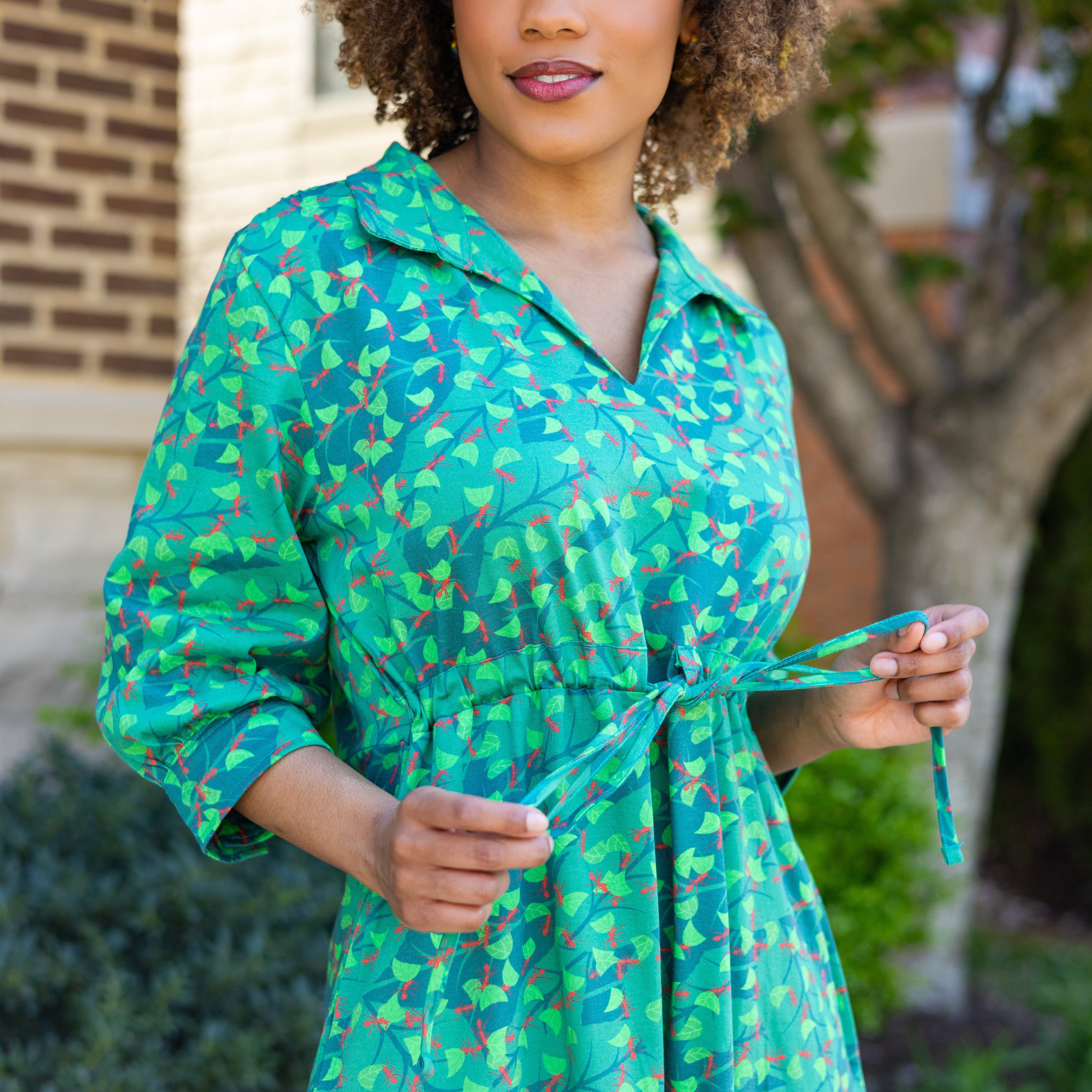 March of the Leafcutter Ants Drawstring Dress